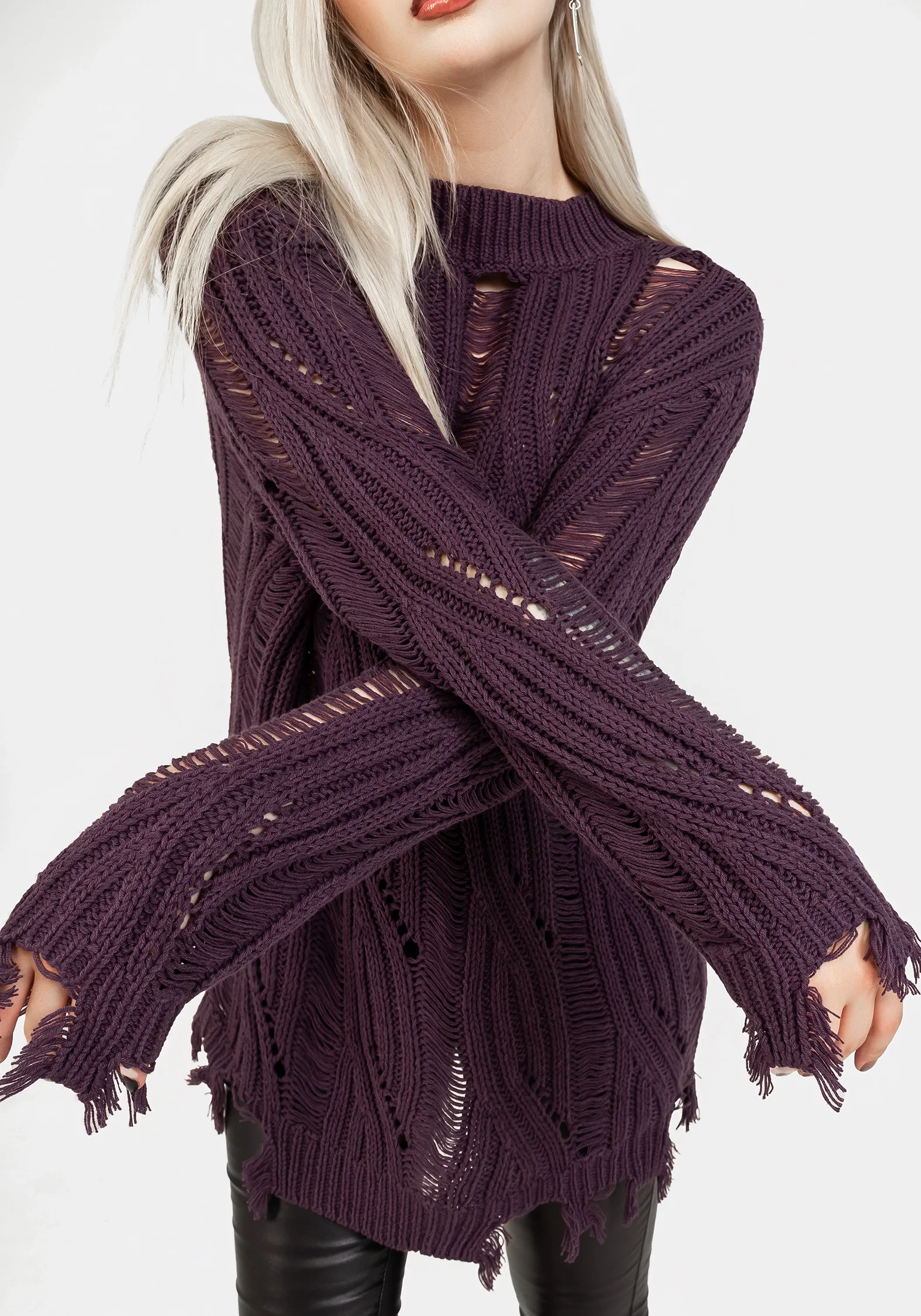 Dayglo Relaxed Knit Jumper In Lavender Mist - Image 10