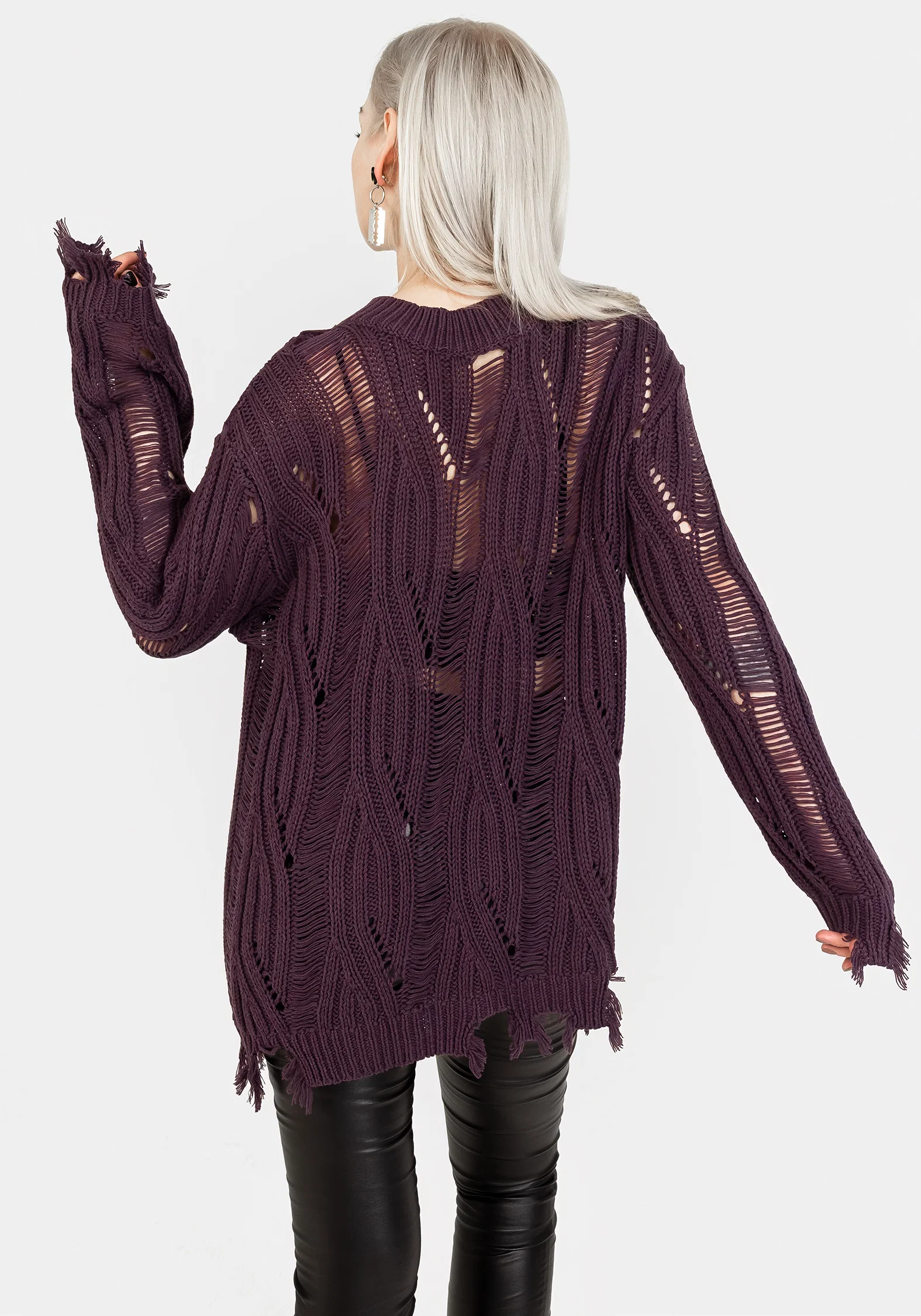 Dayglo Relaxed Knit Jumper In Lavender Mist - Image 3
