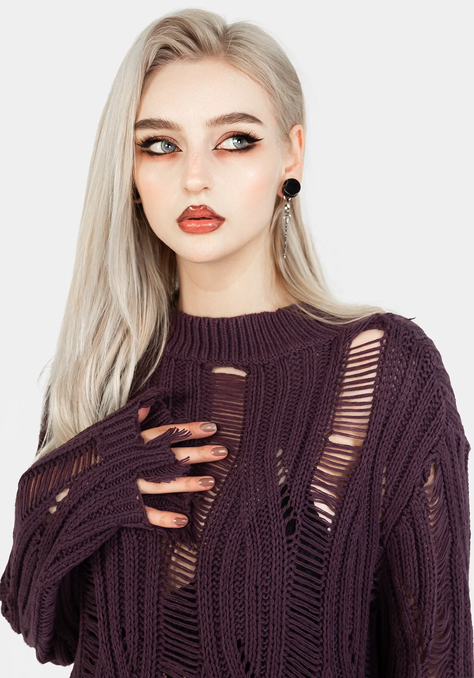 Dayglo Relaxed Knit Jumper In Lavender Mist - Image 5