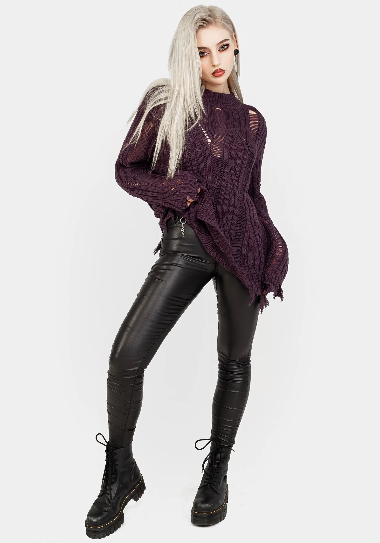 Dayglo Relaxed Knit Jumper In Lavender Mist - Image 6