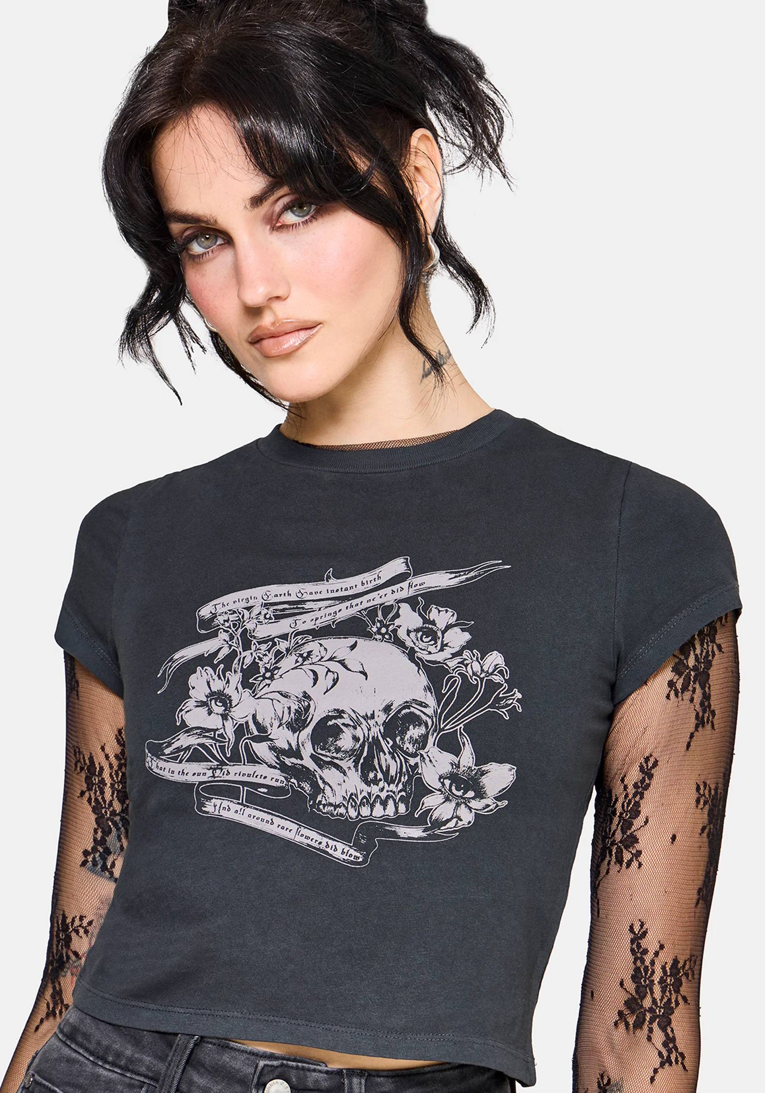 Deadly Blossom Short Sleeve Baby Tee - Image 2
