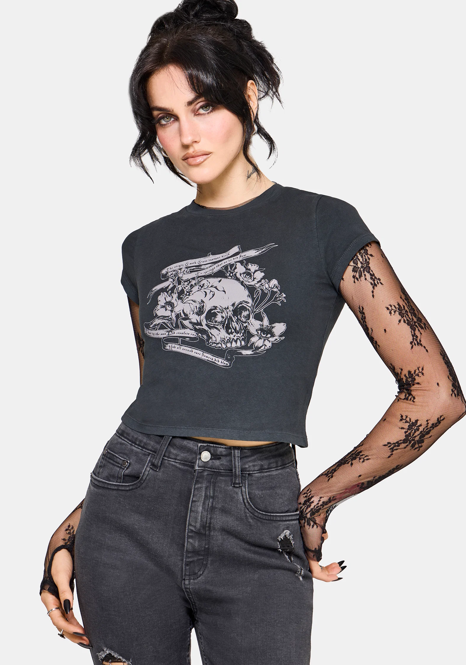 Deadly Blossom Short Sleeve Baby Tee - Image 6