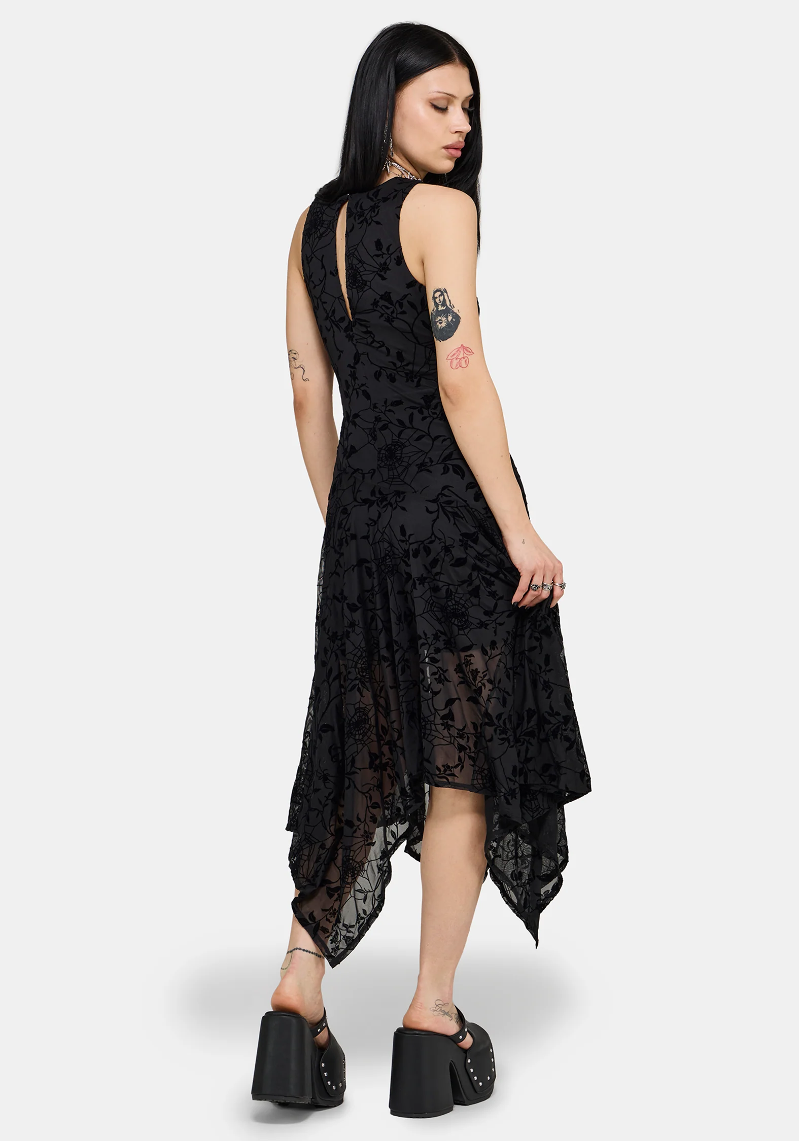 Deadly Nightshade Mesh Midi Dress - Image 3