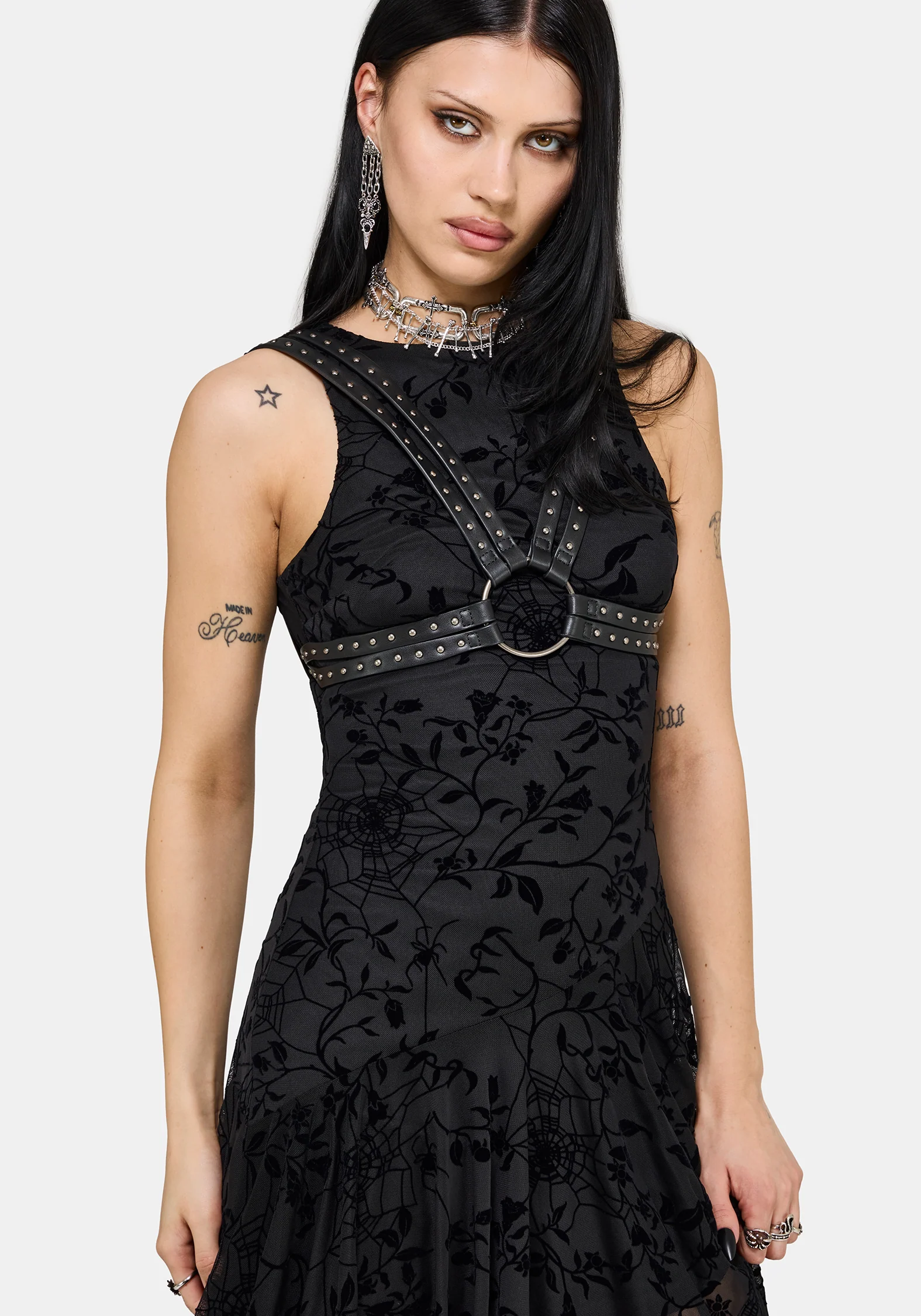 Deadly Nightshade Mesh Midi Dress - Image 4