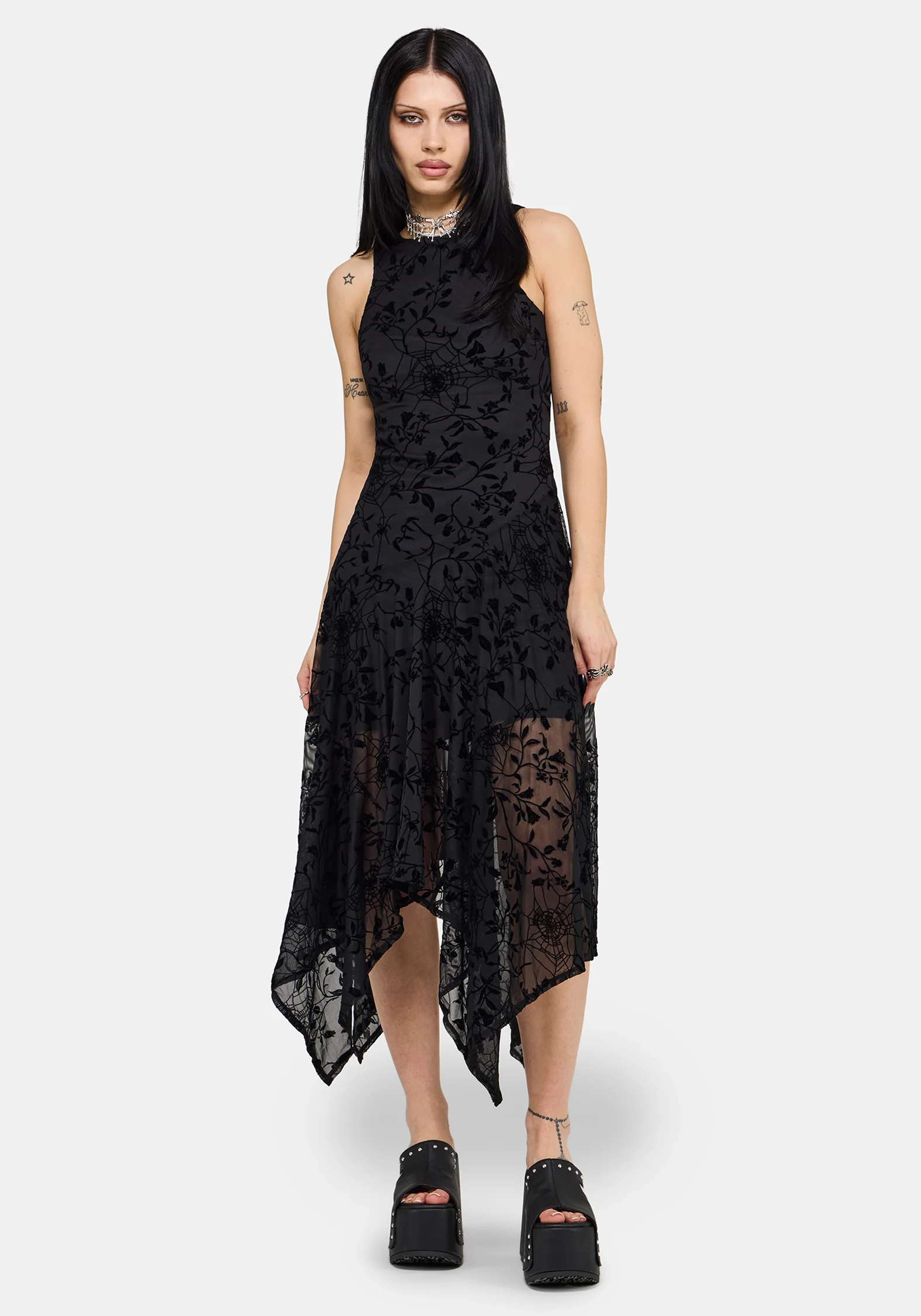 Deadly Nightshade Mesh Midi Dress - Image 5