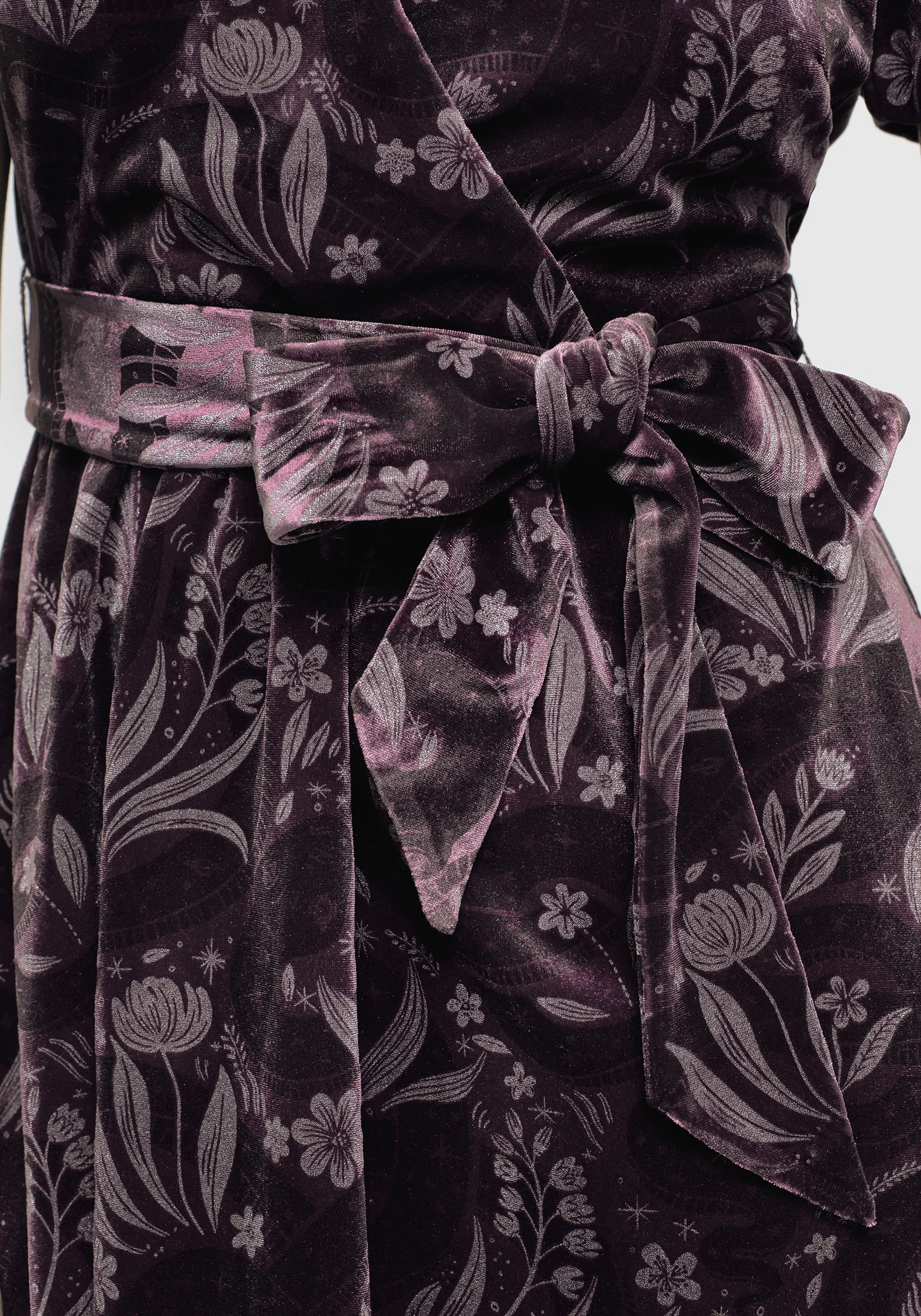 Deception Snake Foil Print Velour Mini Wrap Dress - Image 2