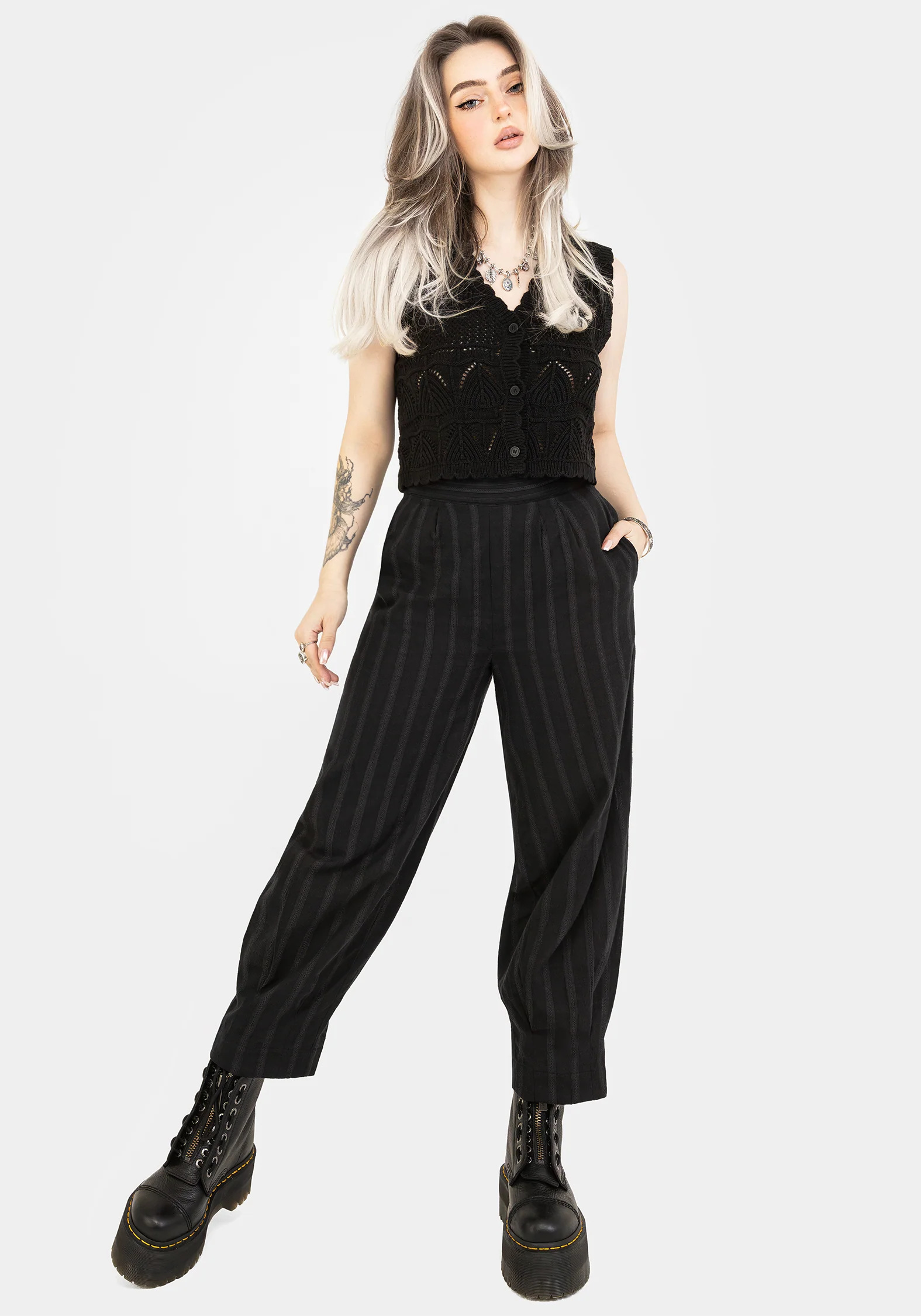 Delores Striped Cotton Balloon Trousers - Image 6