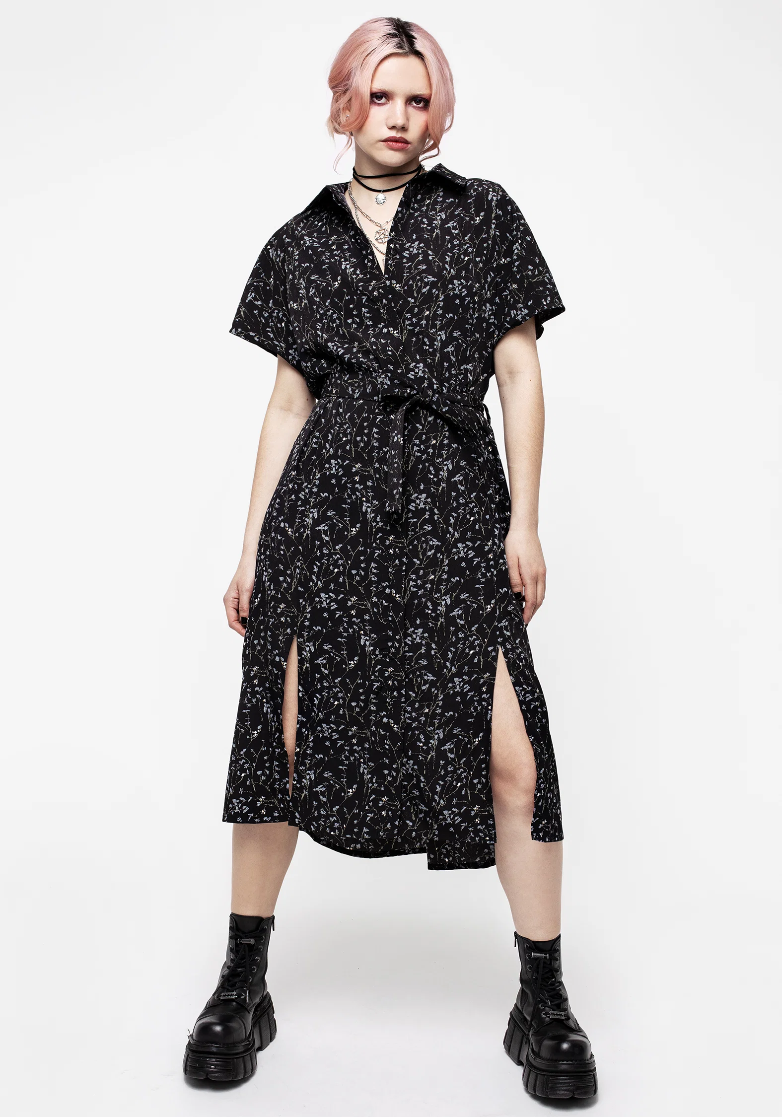 Delphinium Midi Shirt Dress - Image 7