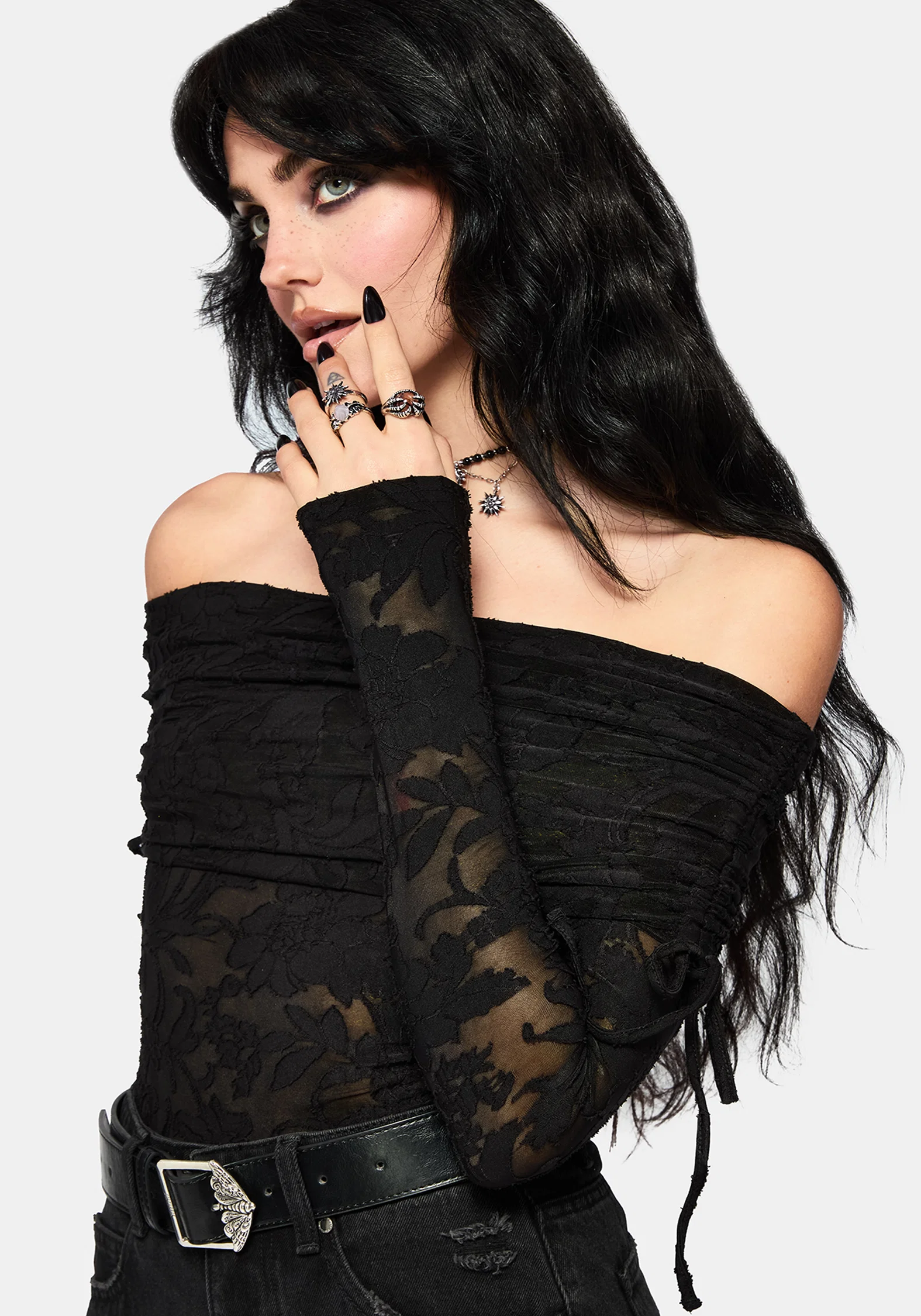 Demi Devore Ruched Off The Shoulder Top - Image 2