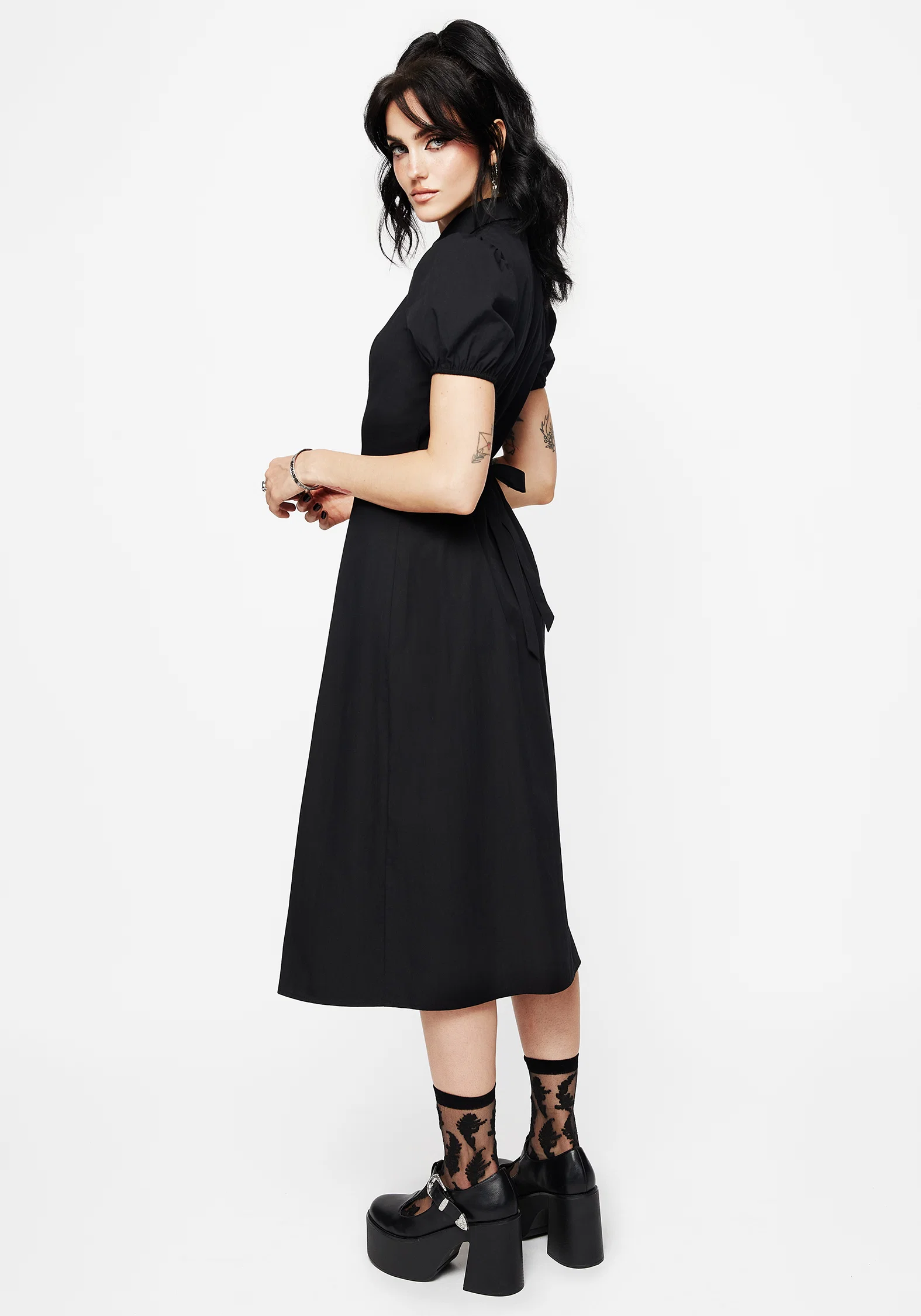 Despair Cotton Thistle Embroidered Button Up Midaxi Dress - Image 3