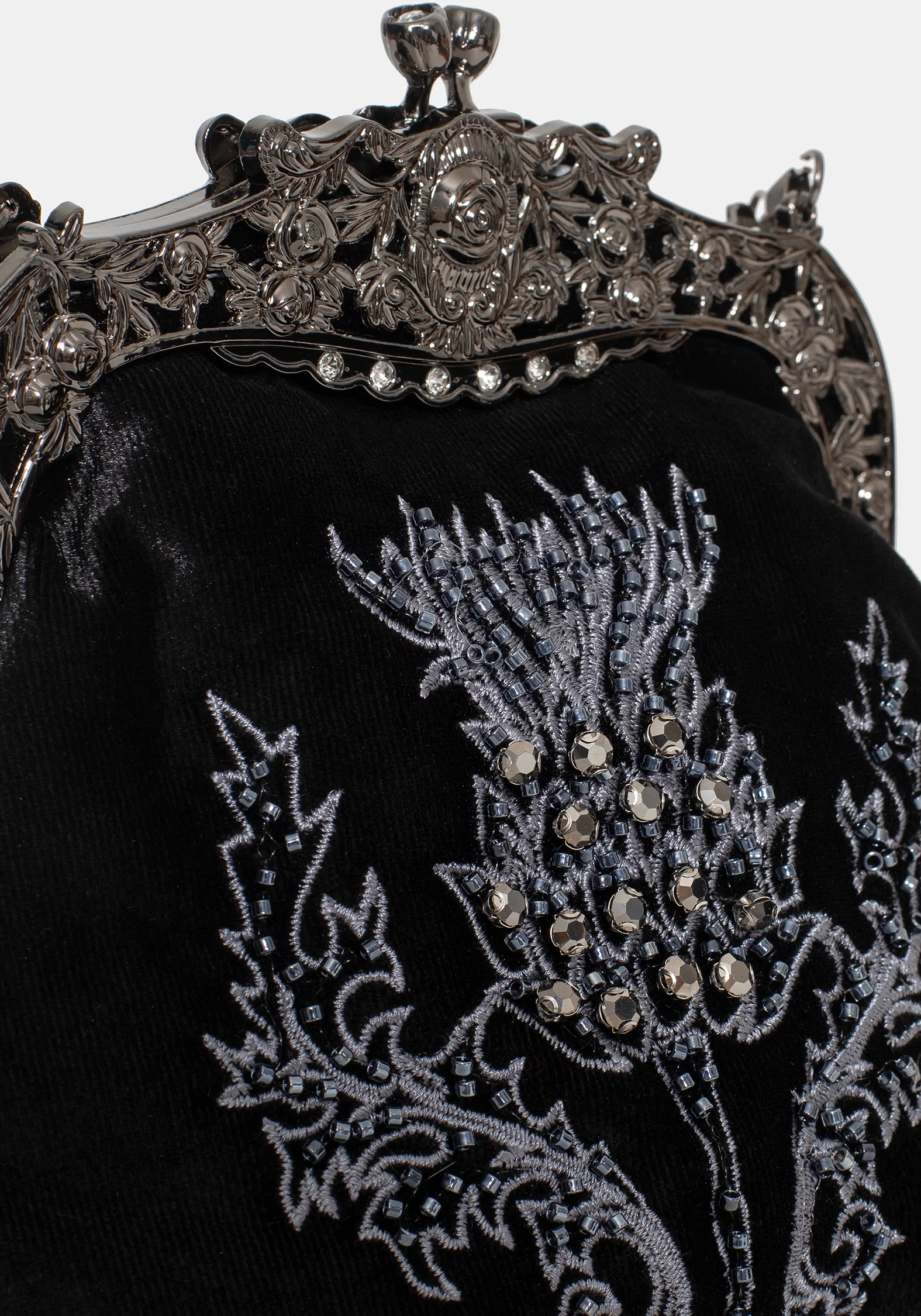 Despair Thistle Beaded Kiss Lock Pouch Bag - Image 3