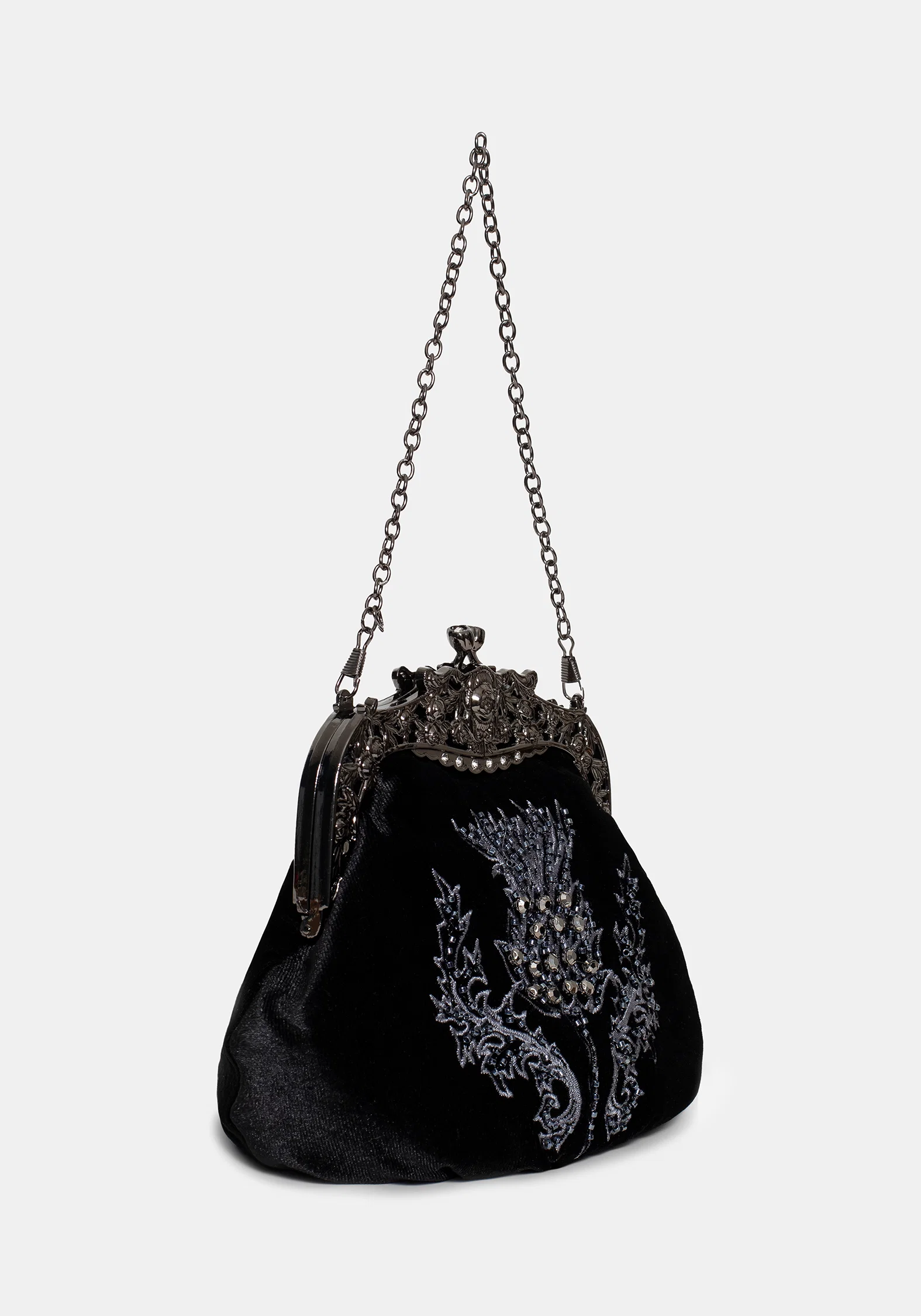 Despair Thistle Beaded Kiss Lock Pouch Bag - Image 6