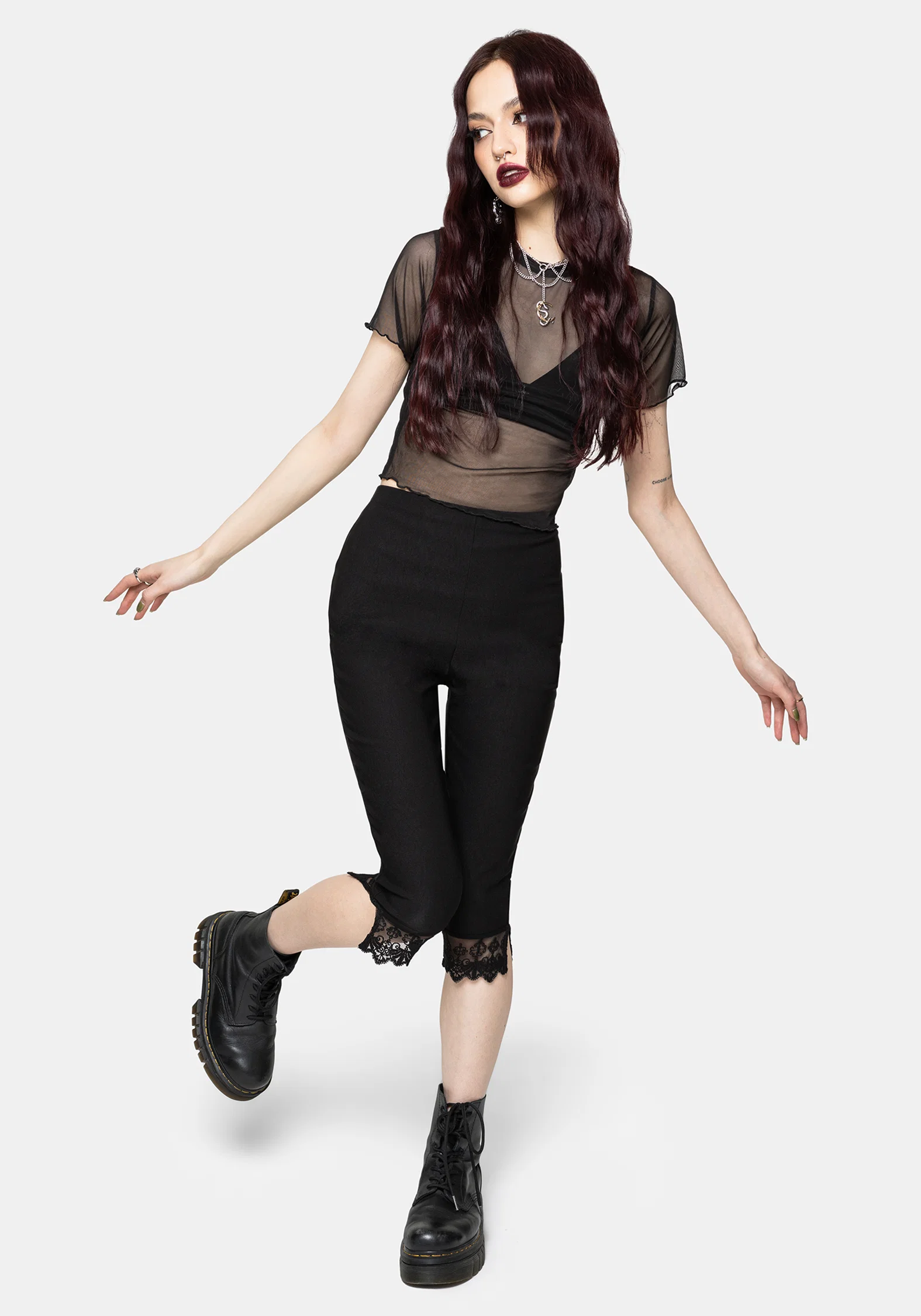 Deva Lace Trim Capri Trouser - Image 6