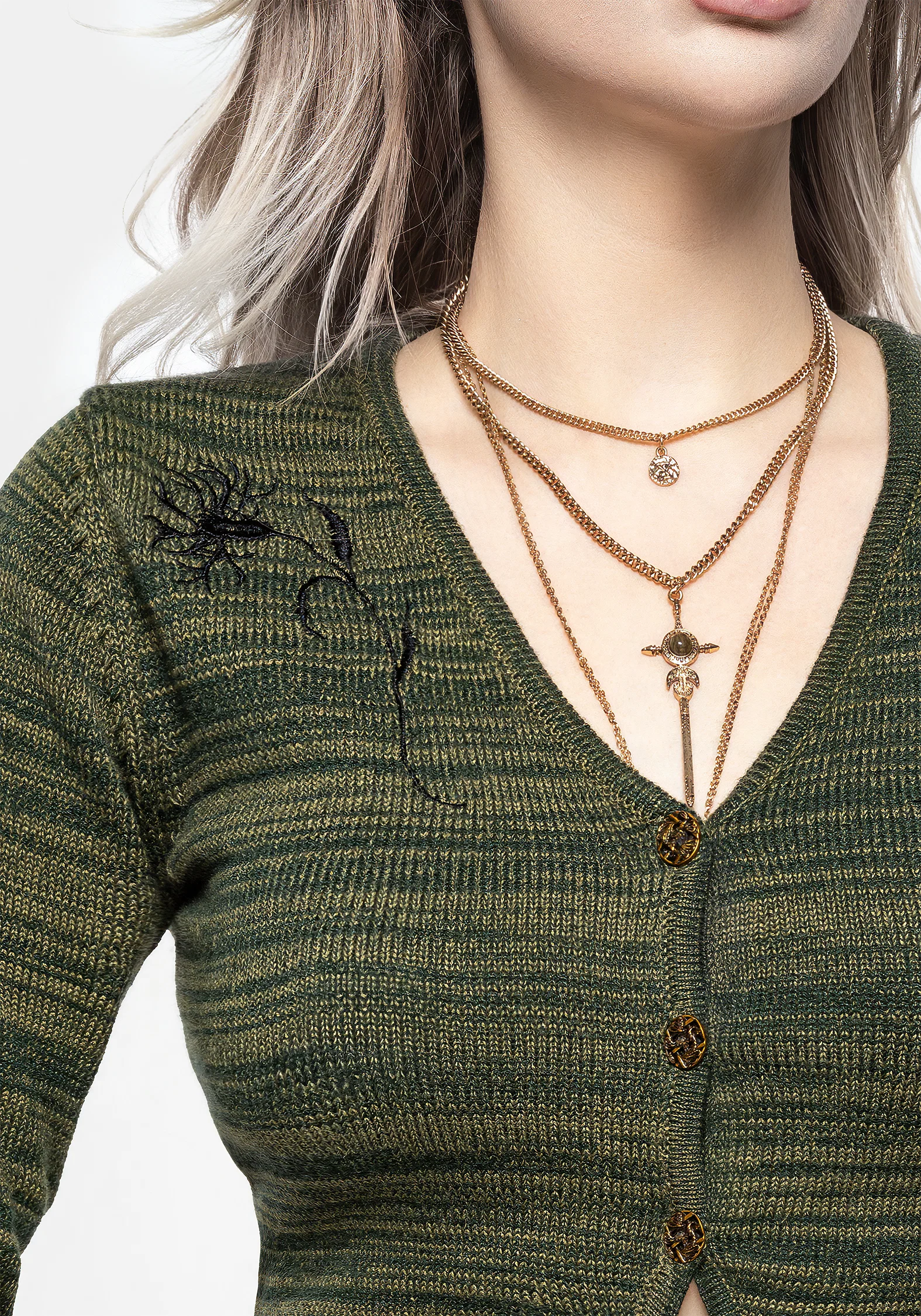 Diastella Floral Embroidered Crop Cardigan - Image 2