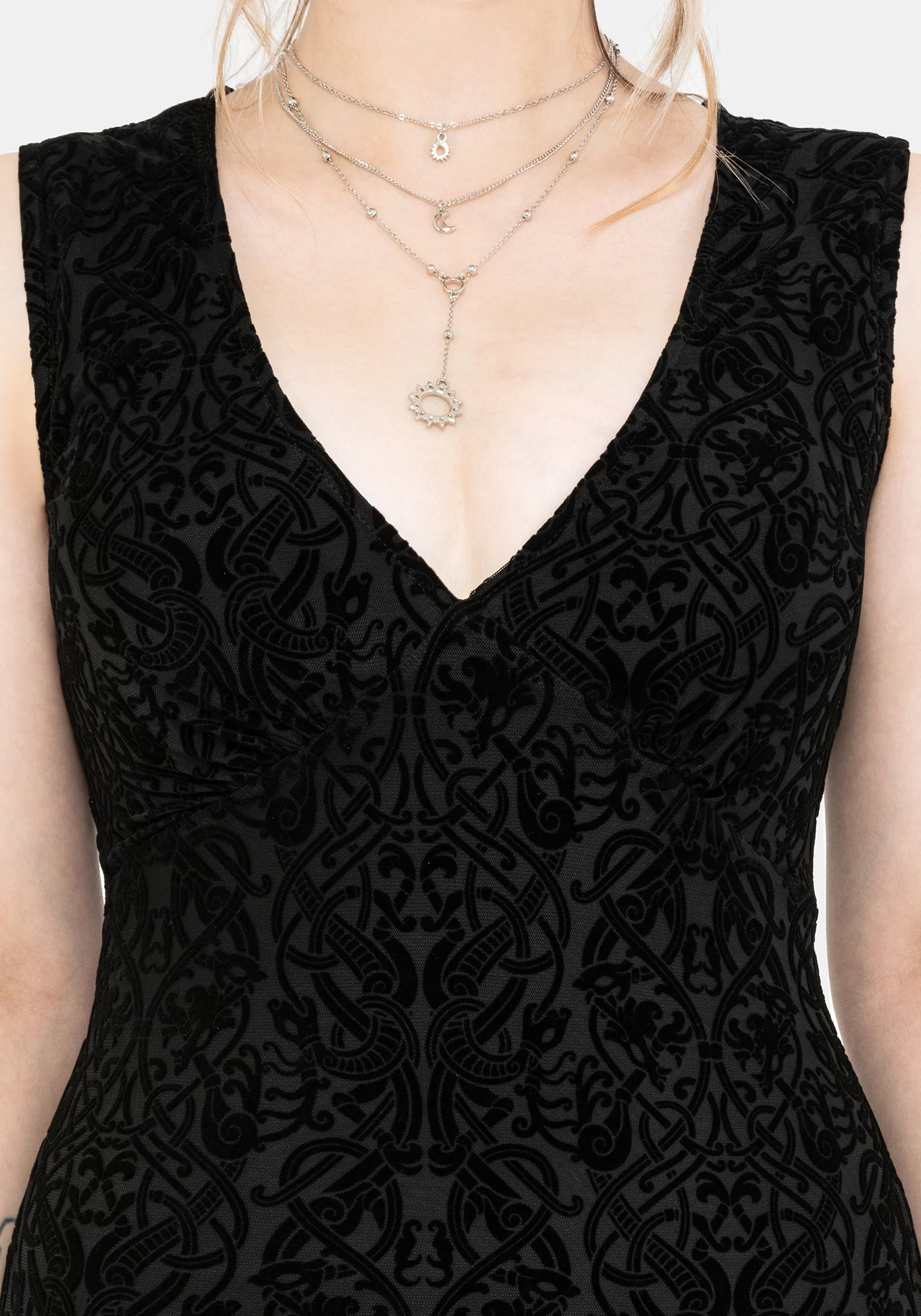 Disrupt Dragon Flocked Mesh Sleeveless Midi Dress - Image 2