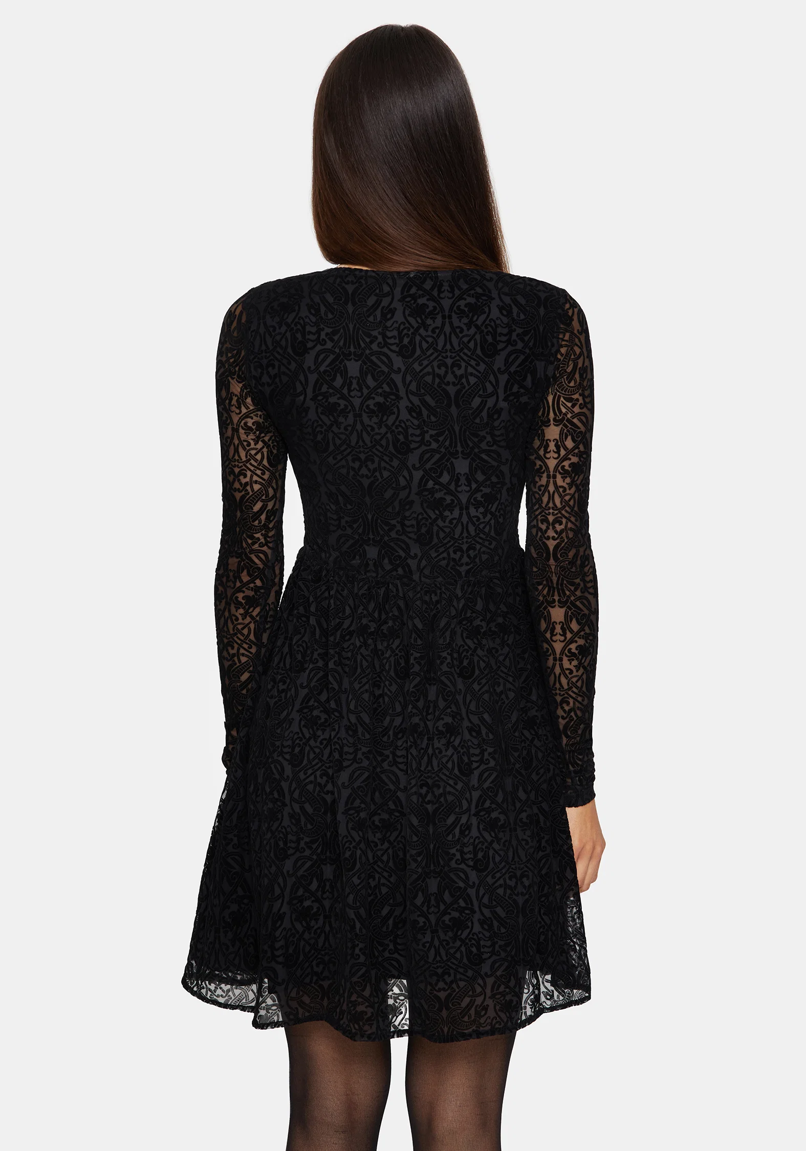 Disrupt Flocked Mesh Mini Dress - Image 3
