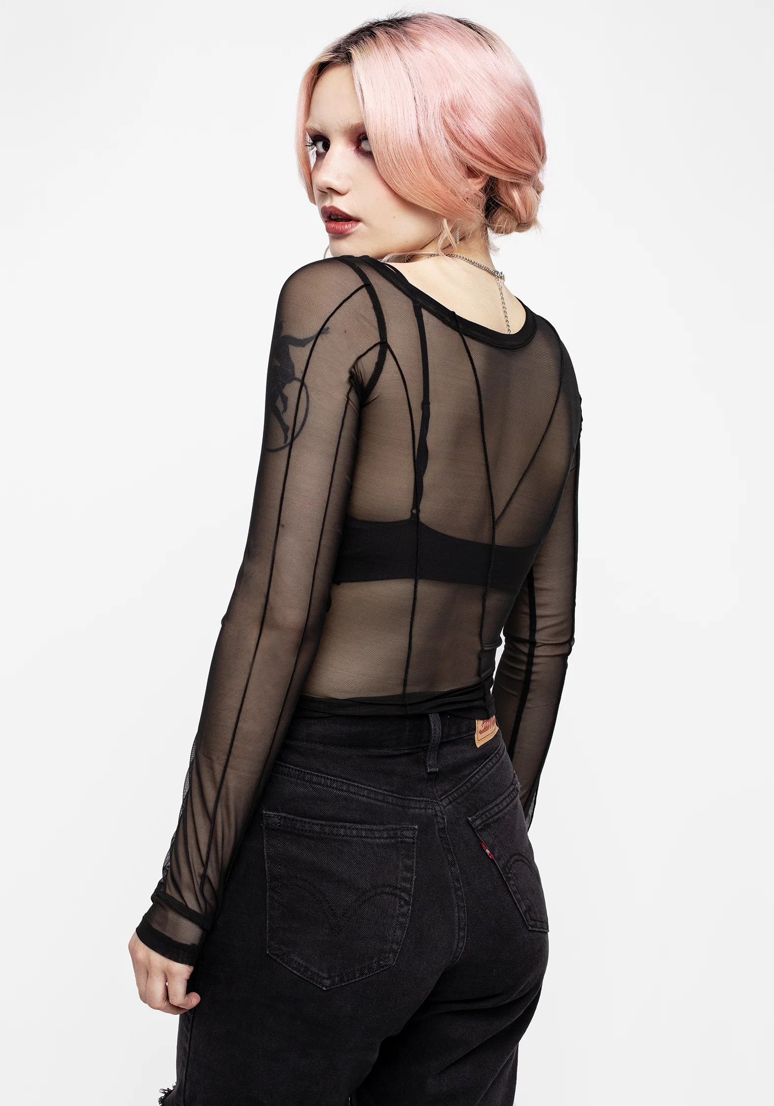 Dissident Asymmetric Seam Mesh Top - Image 3