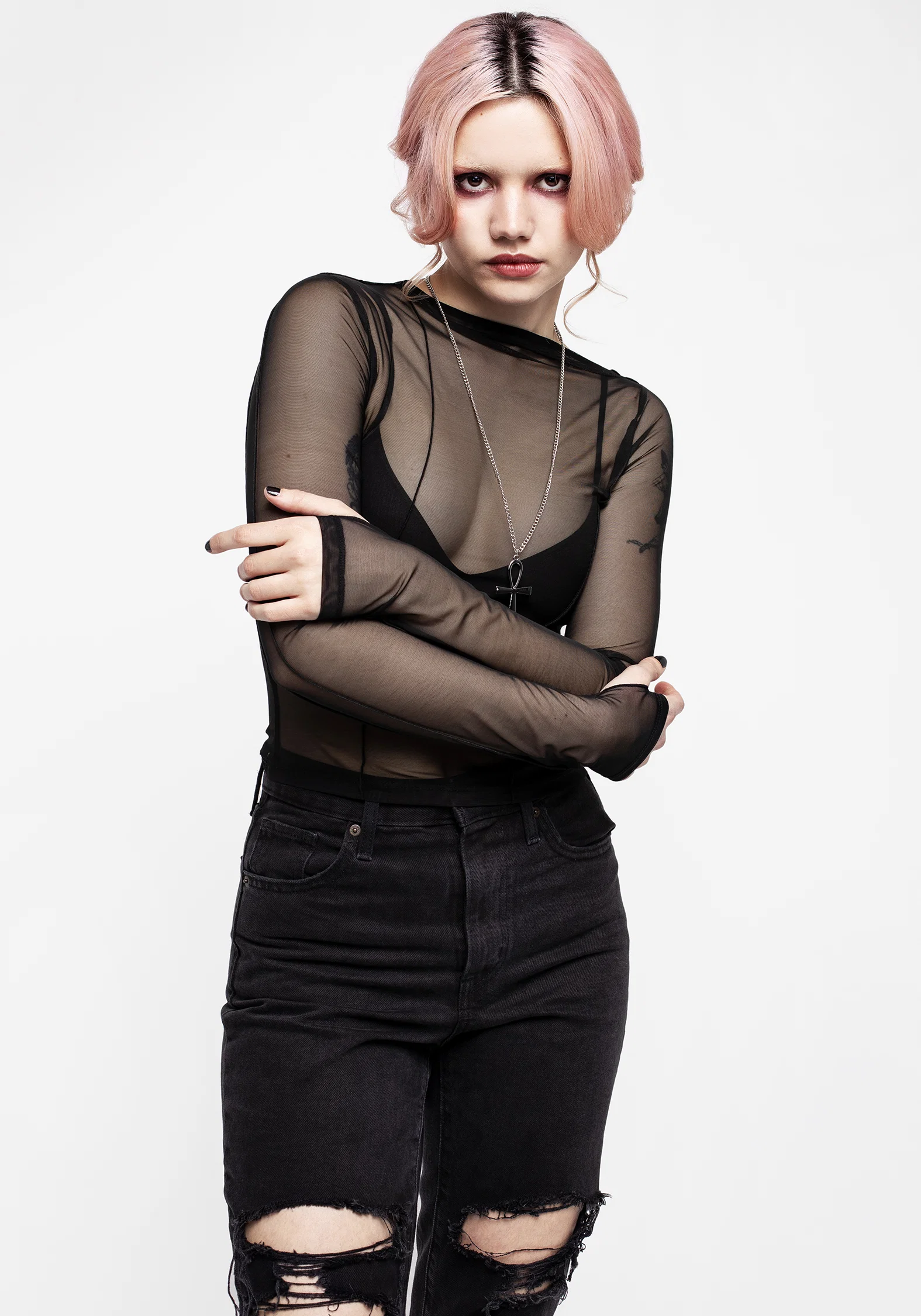 Dissident Asymmetric Seam Mesh Top - Image 5
