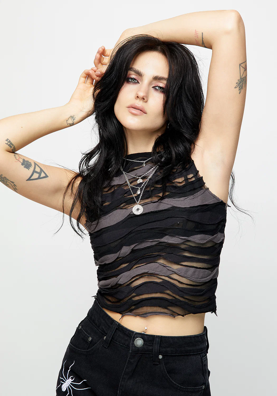 Distortion Sleeveless Crop Top - Image 6