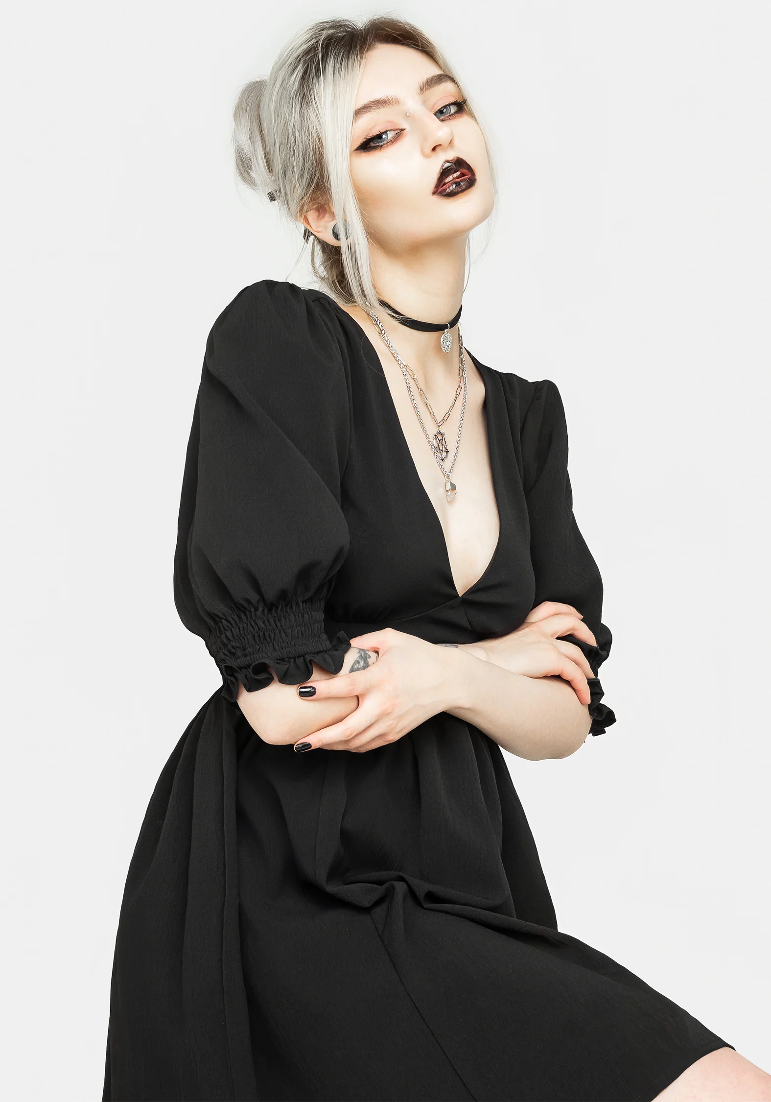 Divination Textured Mini Dress - Image 5