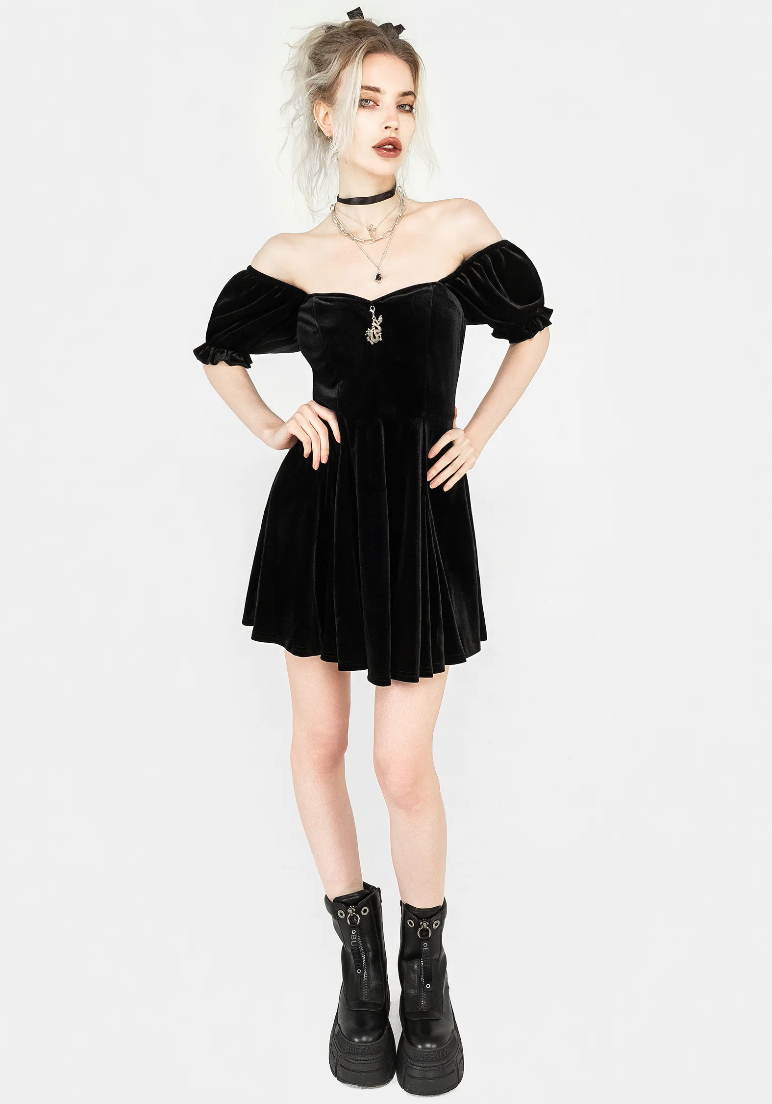 Drakon Velour Corset Mini Dress - Image 7