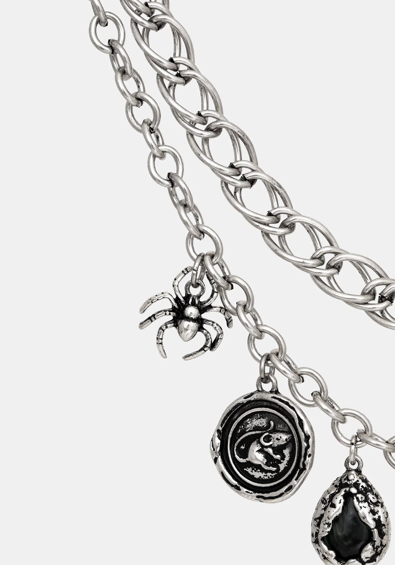 Draven Rat & Spider Charm Necklace - Image 4