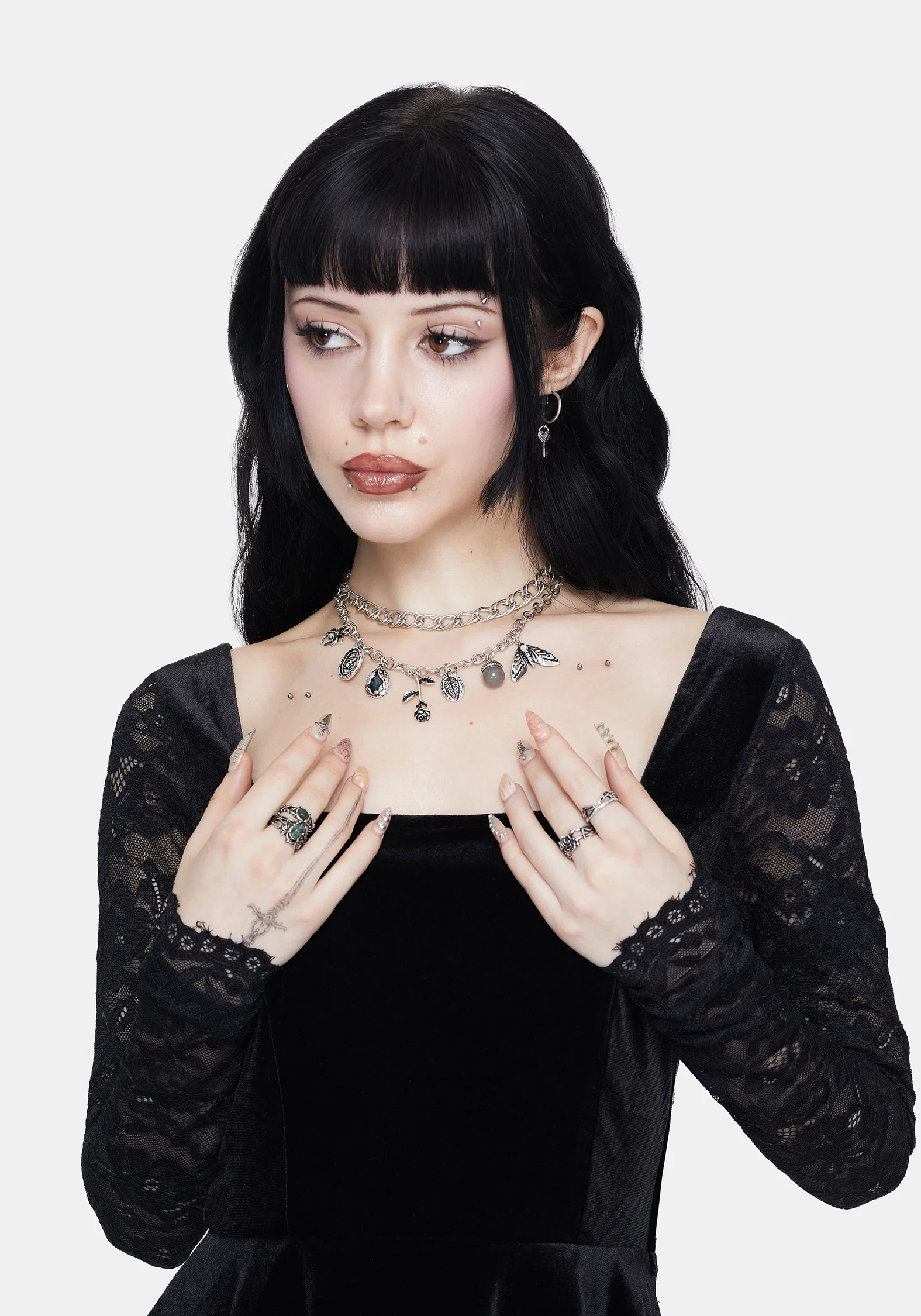Draven Rat & Spider Charm Necklace - Image 5