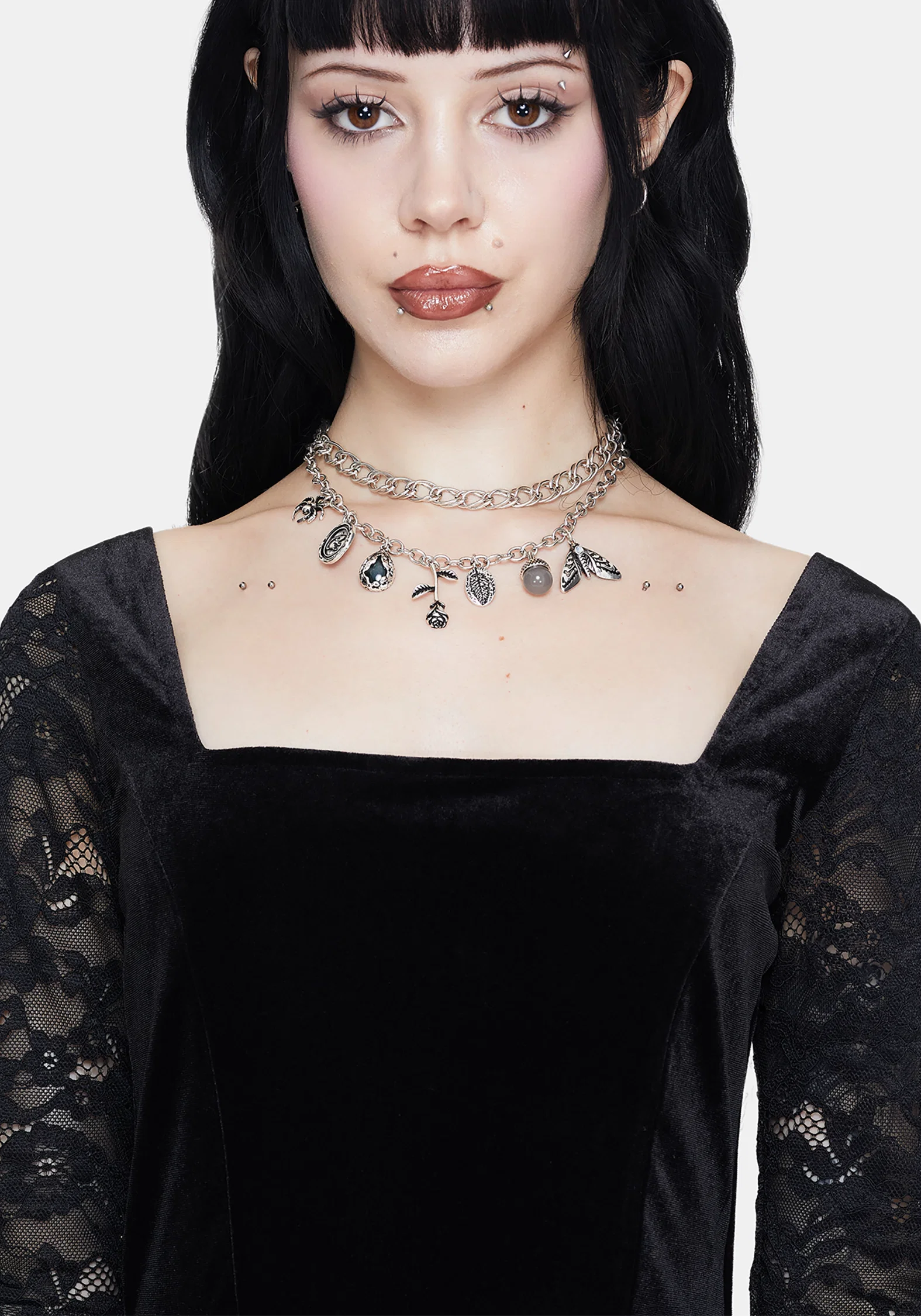 Draven Rat & Spider Charm Necklace - Image 7