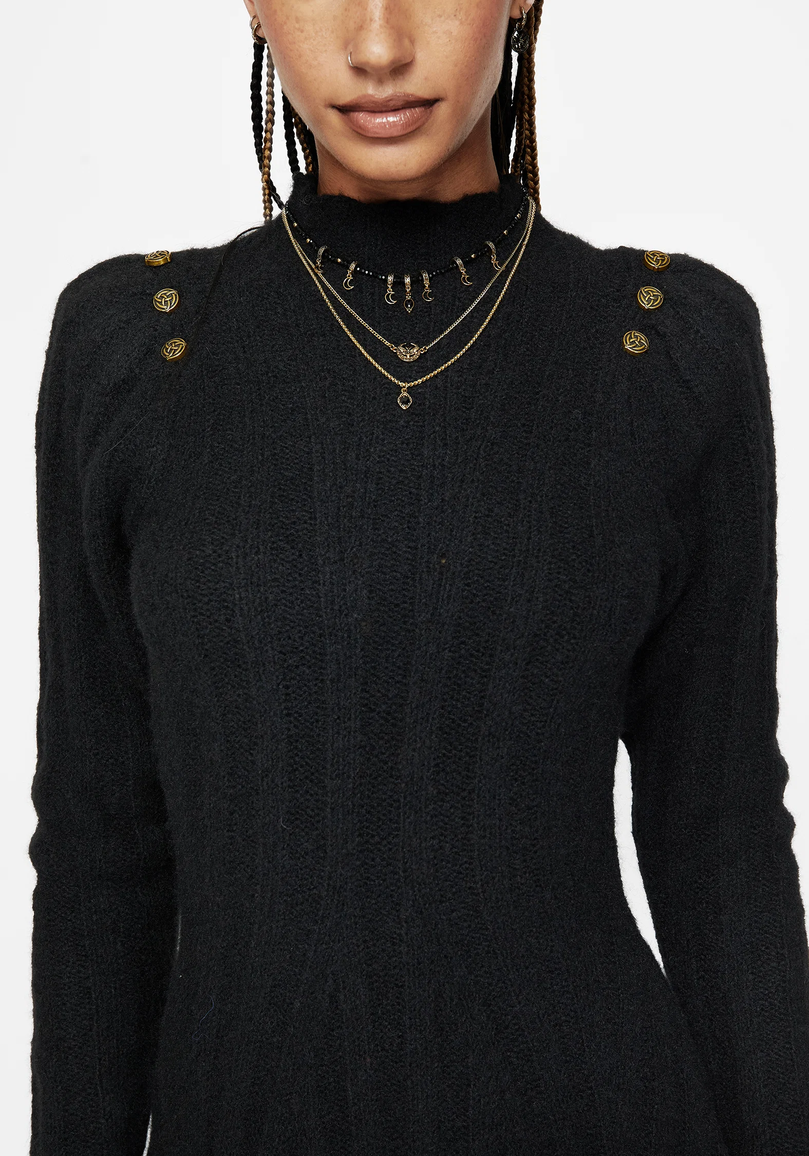 Dream Ribbed Skater Knit Dress - Image 2