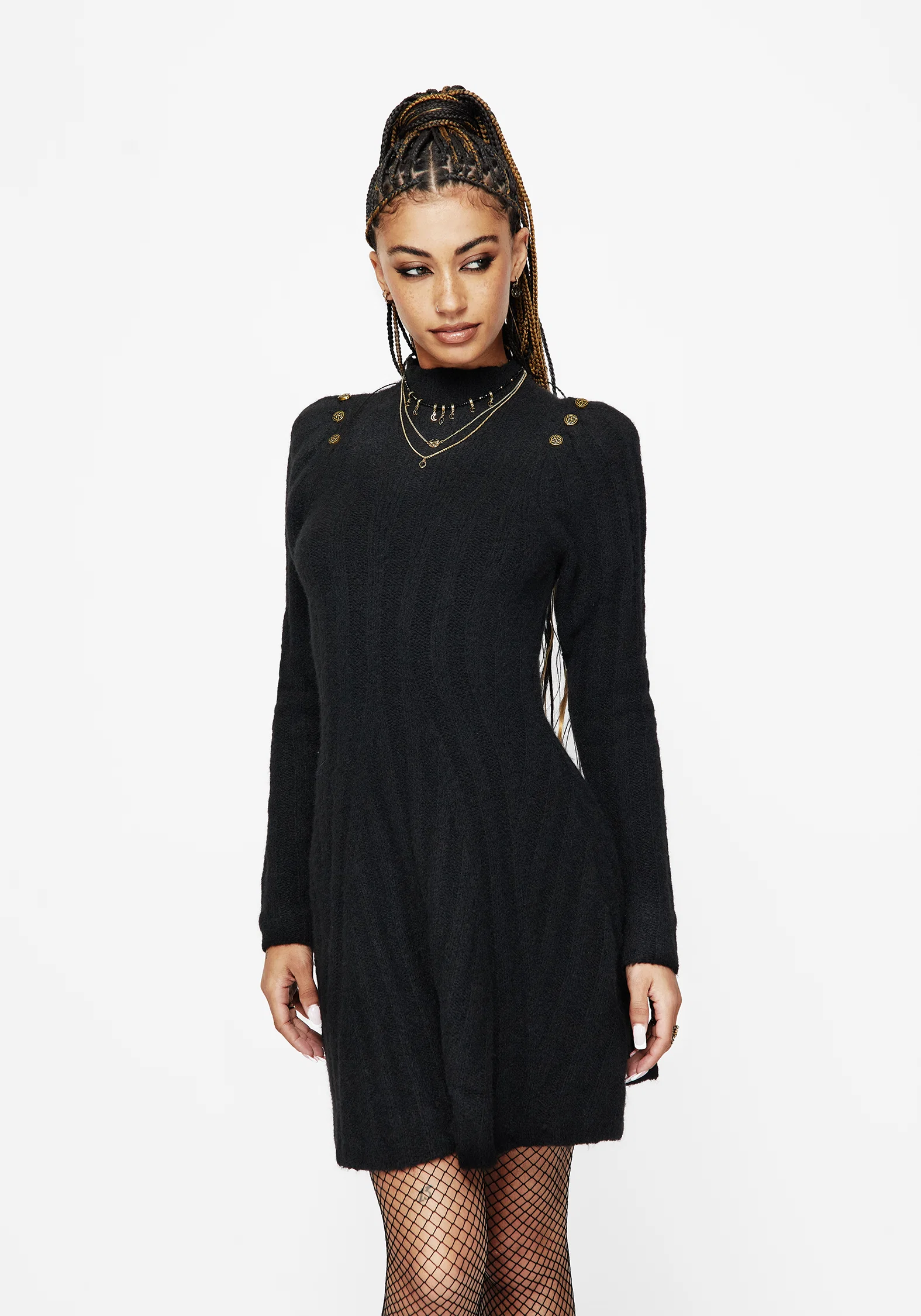 Dream Ribbed Skater Knit Dress - Image 4
