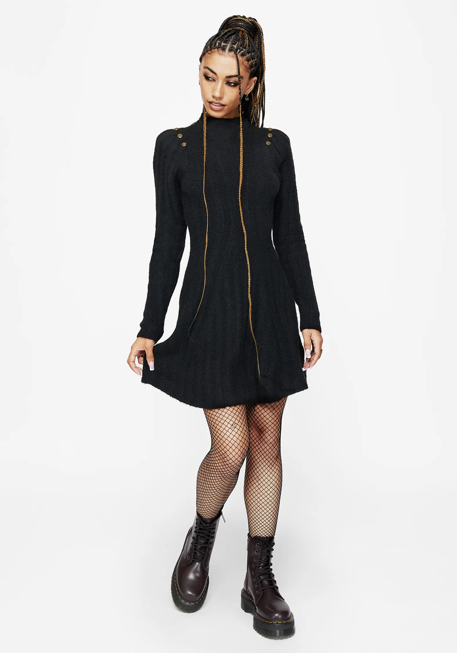 Dream Ribbed Skater Knit Dress - Image 6