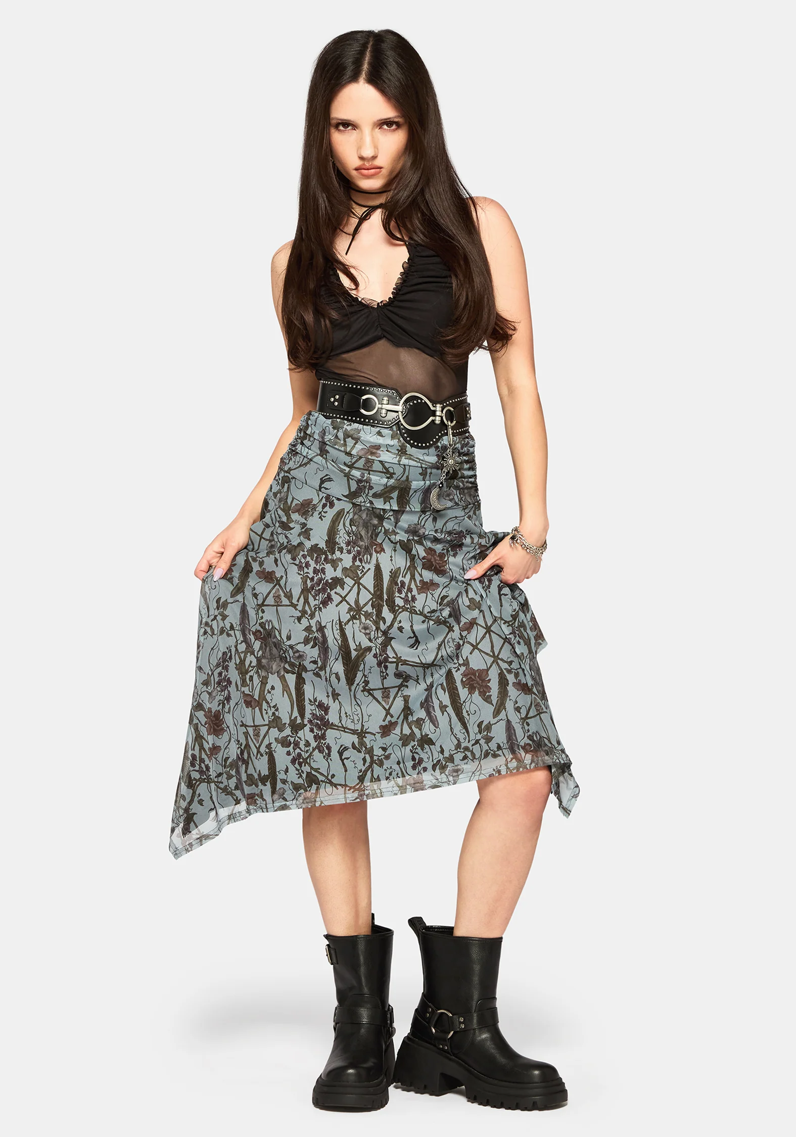 Dusha Garden Mesh Midi Skirt - Image 2