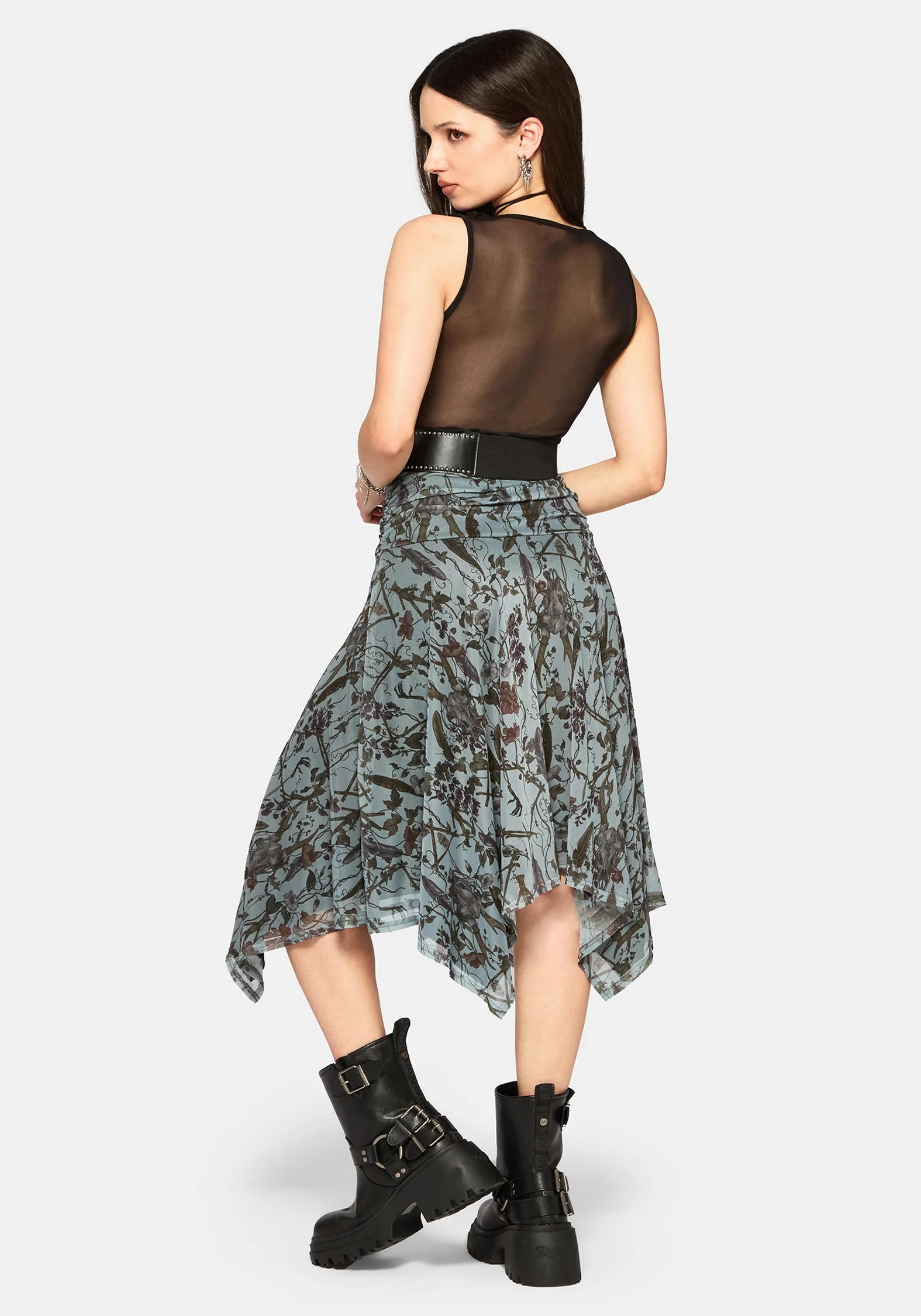 Dusha Garden Mesh Midi Skirt - Image 3