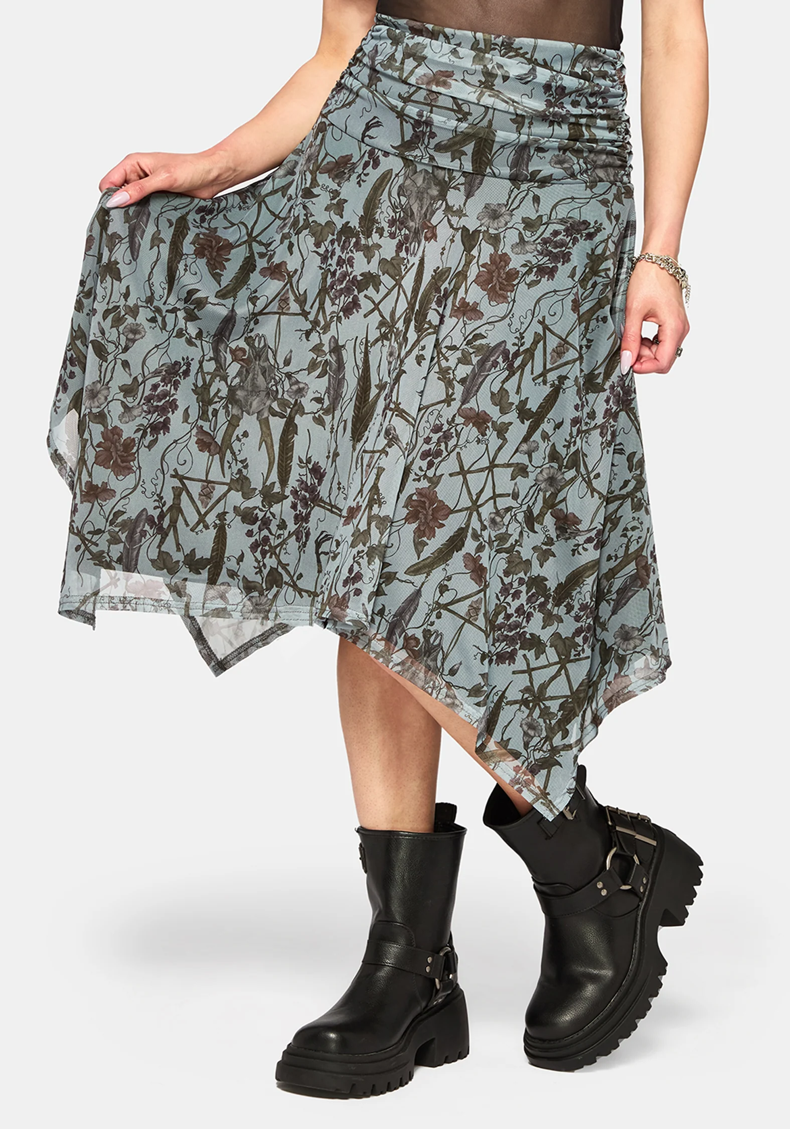 Dusha Garden Mesh Midi Skirt - Image 5