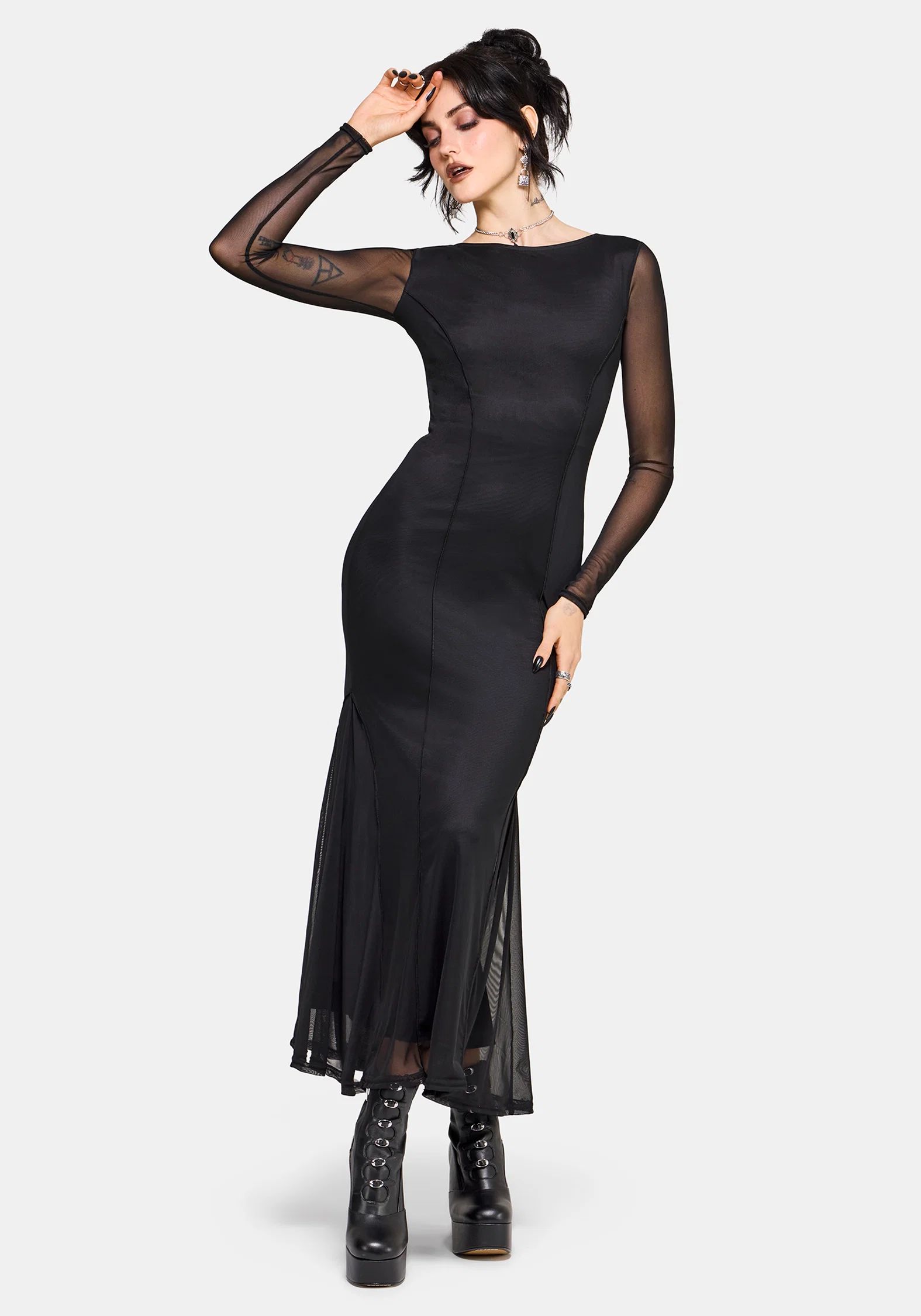 Ebonine Backless Maxi Dress - Image 3