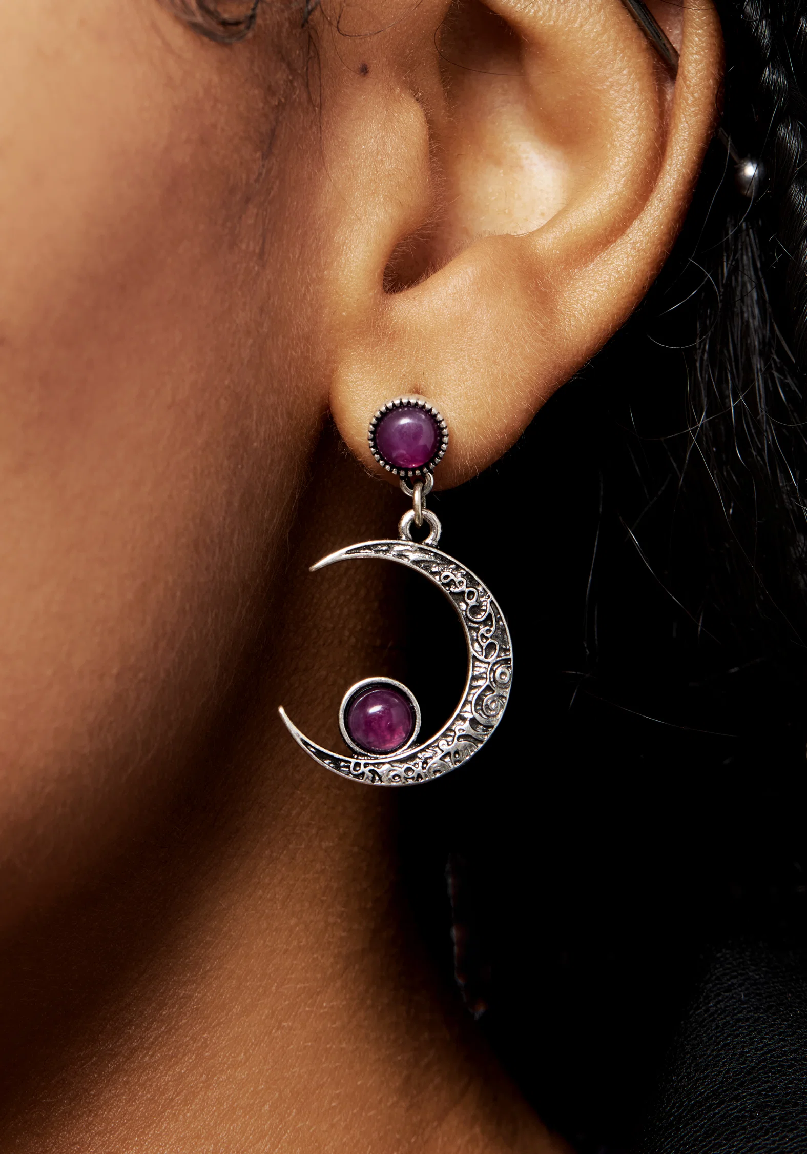 Eclipse Gem Drop Earrings - Image 2