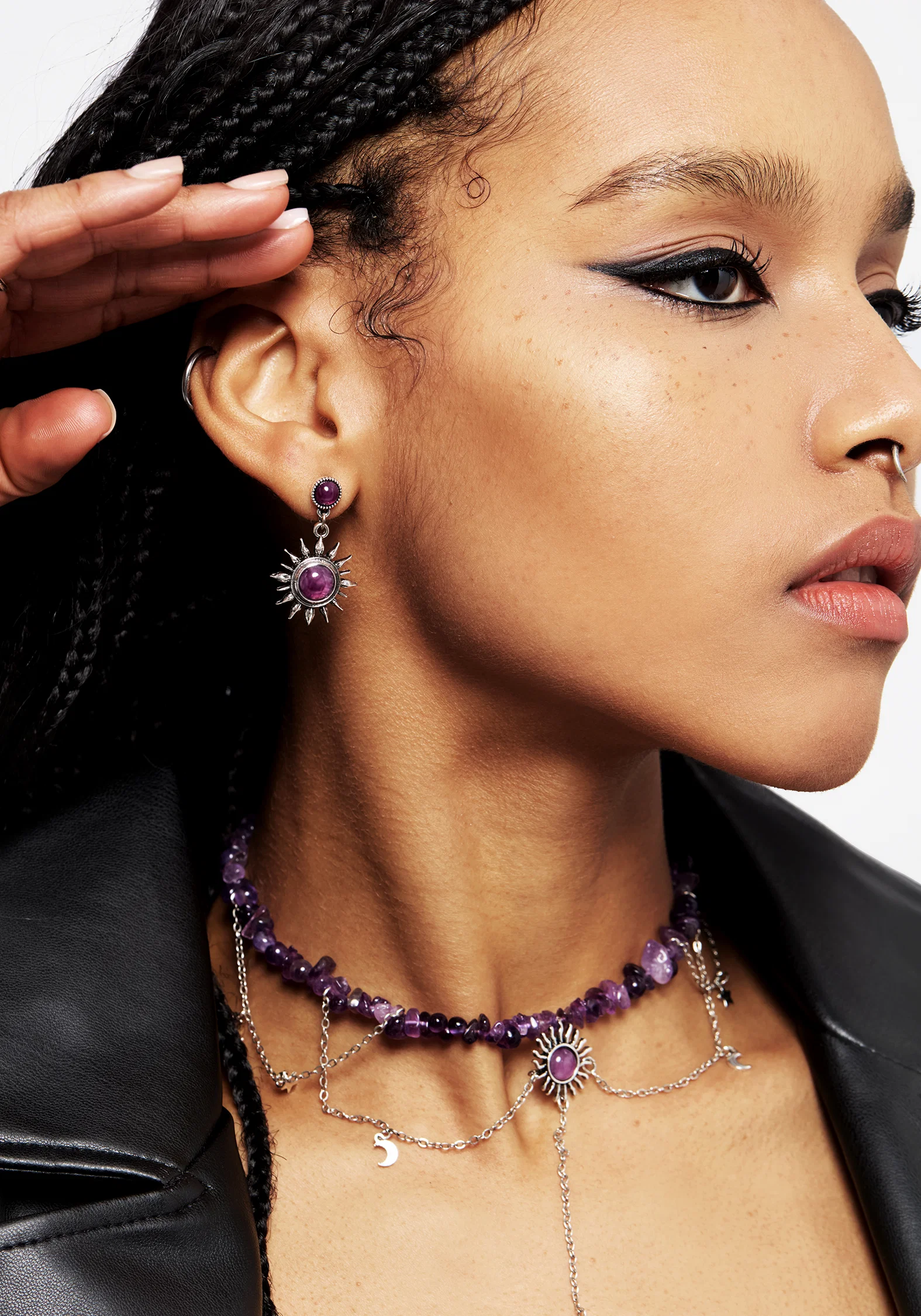 Eclipse Gem Drop Earrings - Image 3