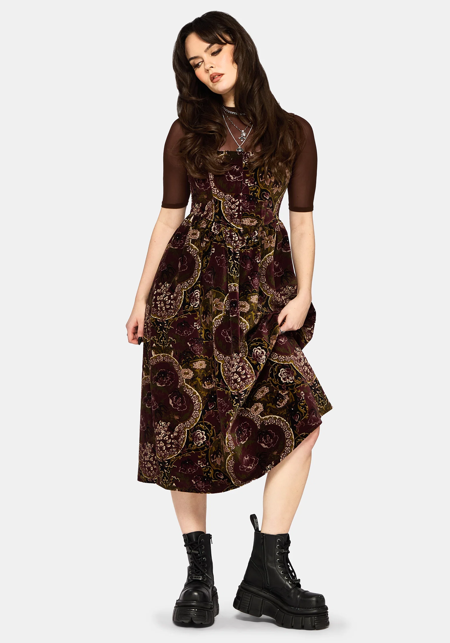 Effie Baroque Corset Bodice Midi Dress - Image 5