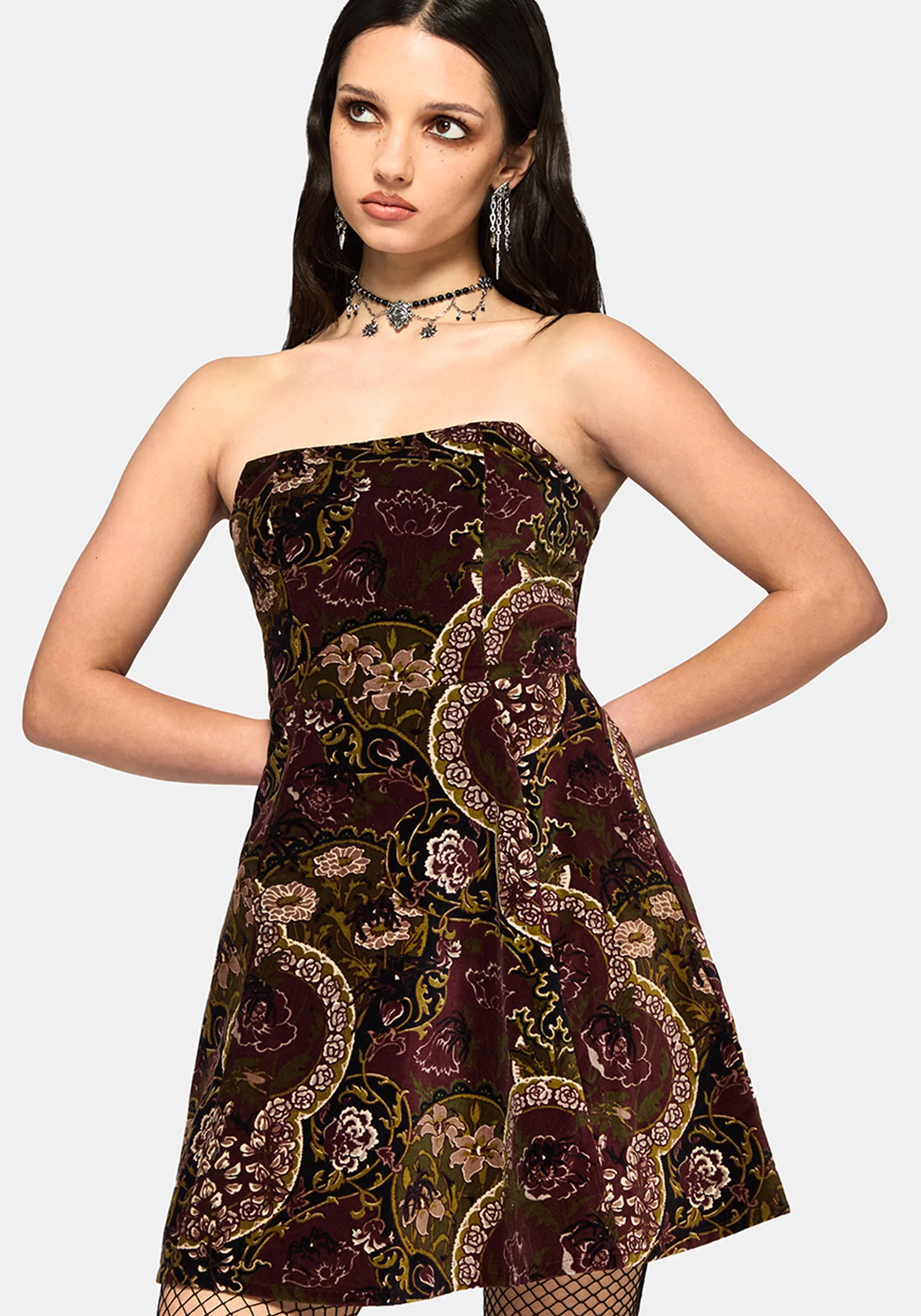 Effie Baroque Strapless Mini Dress - Image 4