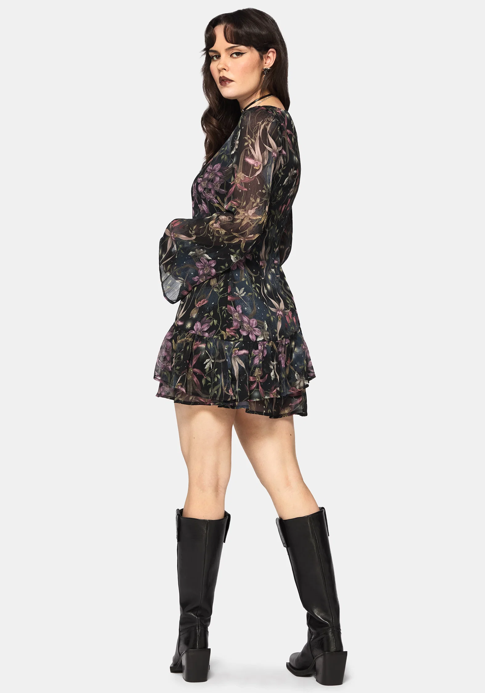 Elide Black Orchid Mini Dress - Image 3