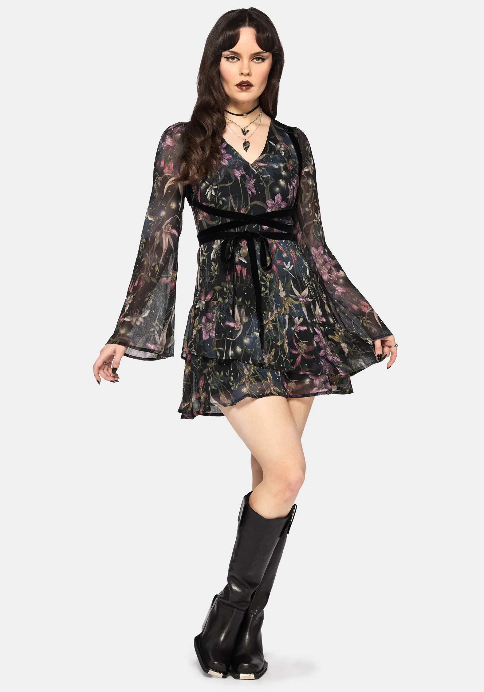Elide Black Orchid Mini Dress - Image 7
