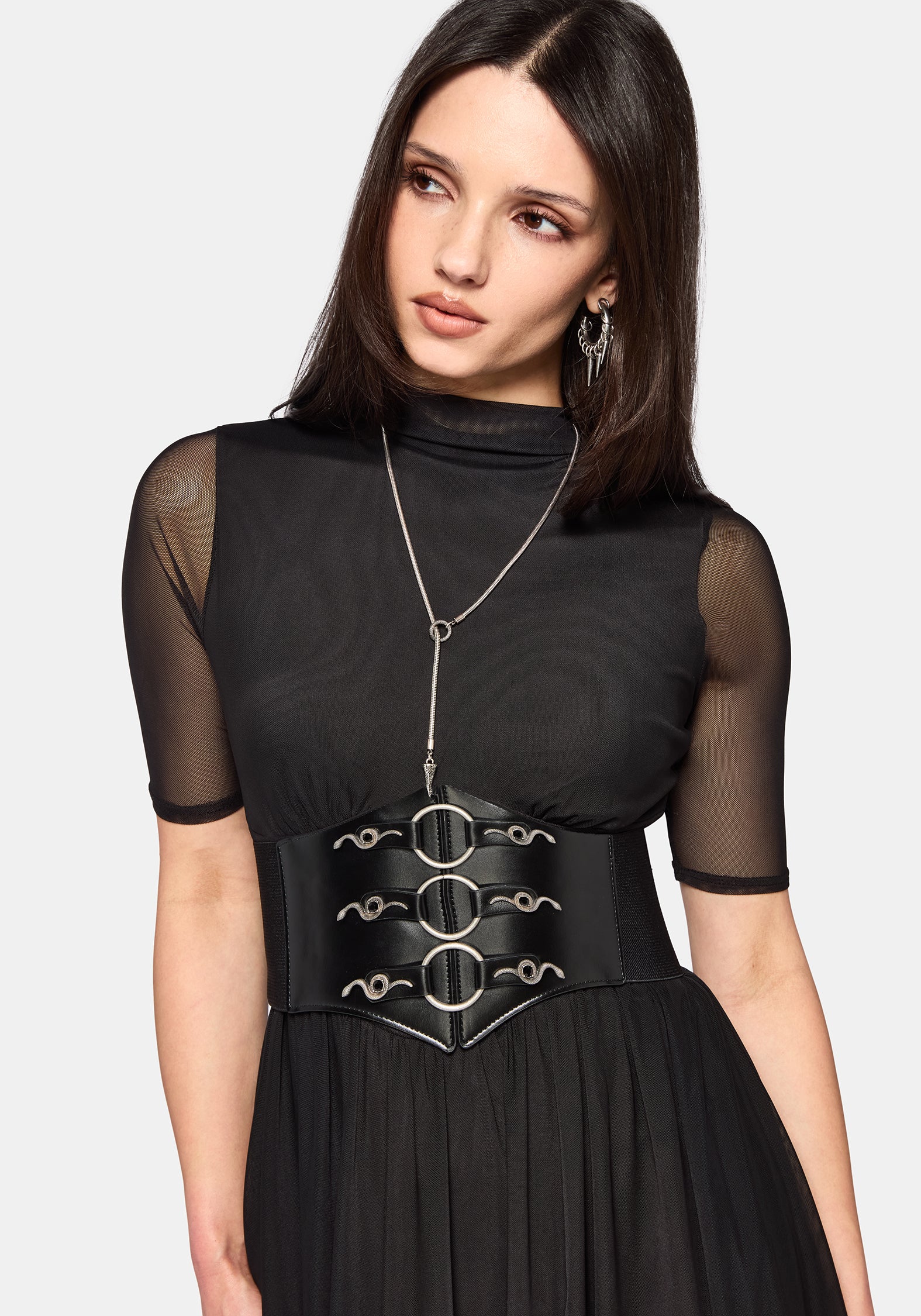 Elinor Mesh Handkerchief Hem Mini Dress - Image 5