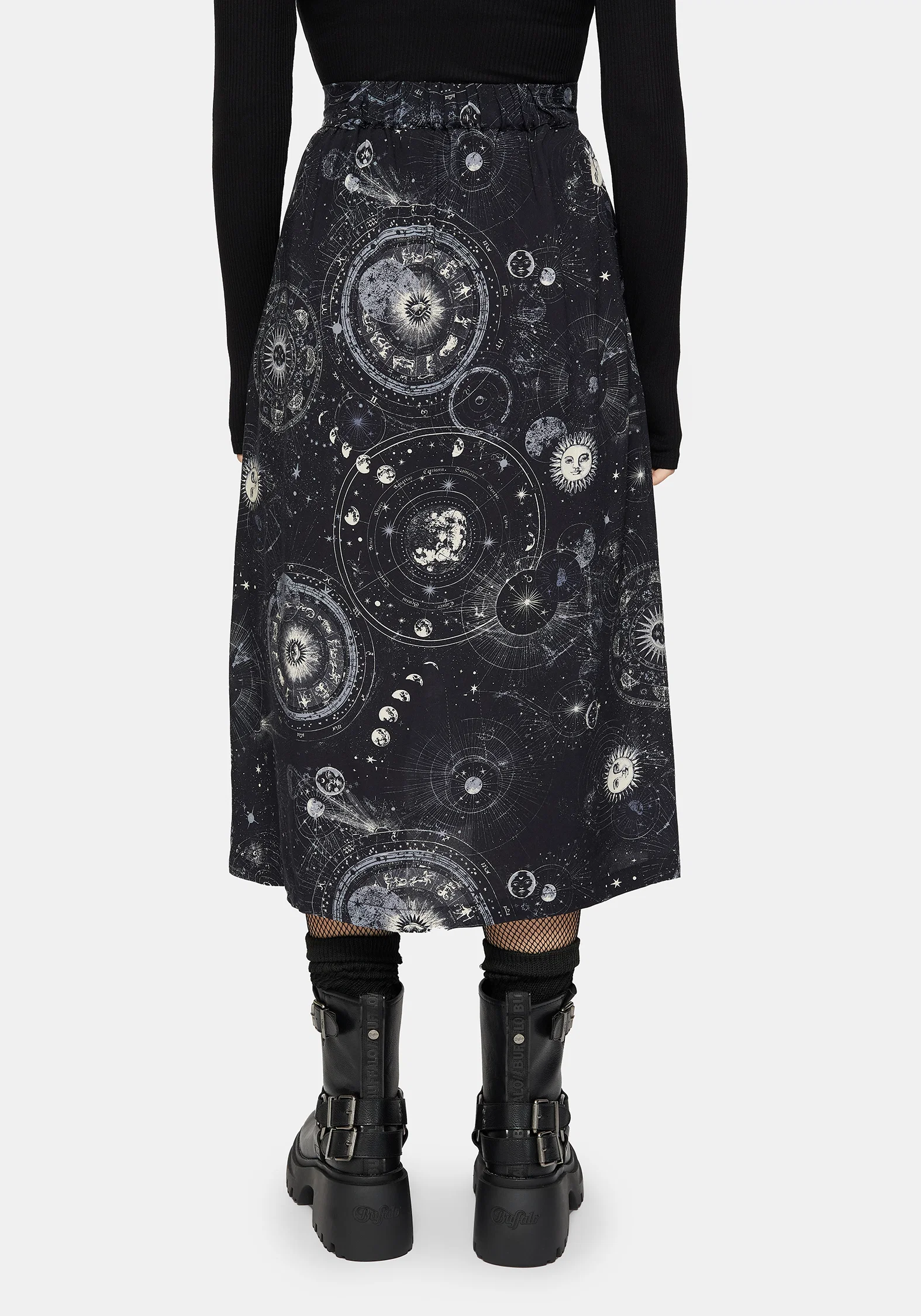 Elise Celestial Print Button Down Midi Skirt - Image 3