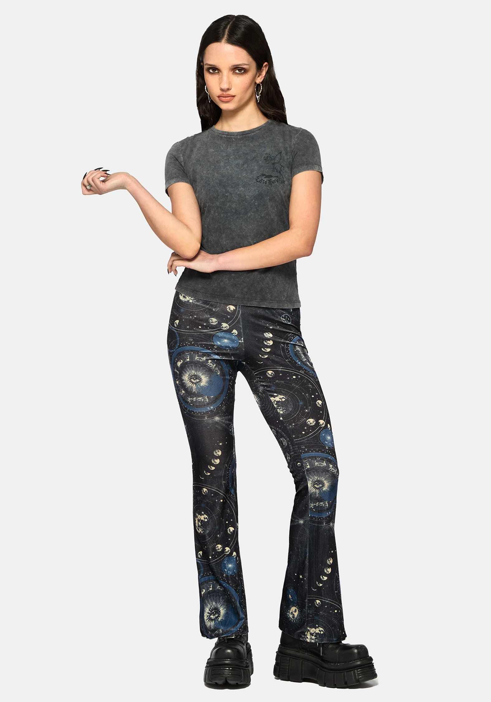 Elise Celestial Velour Split Hem Flare - Image 4