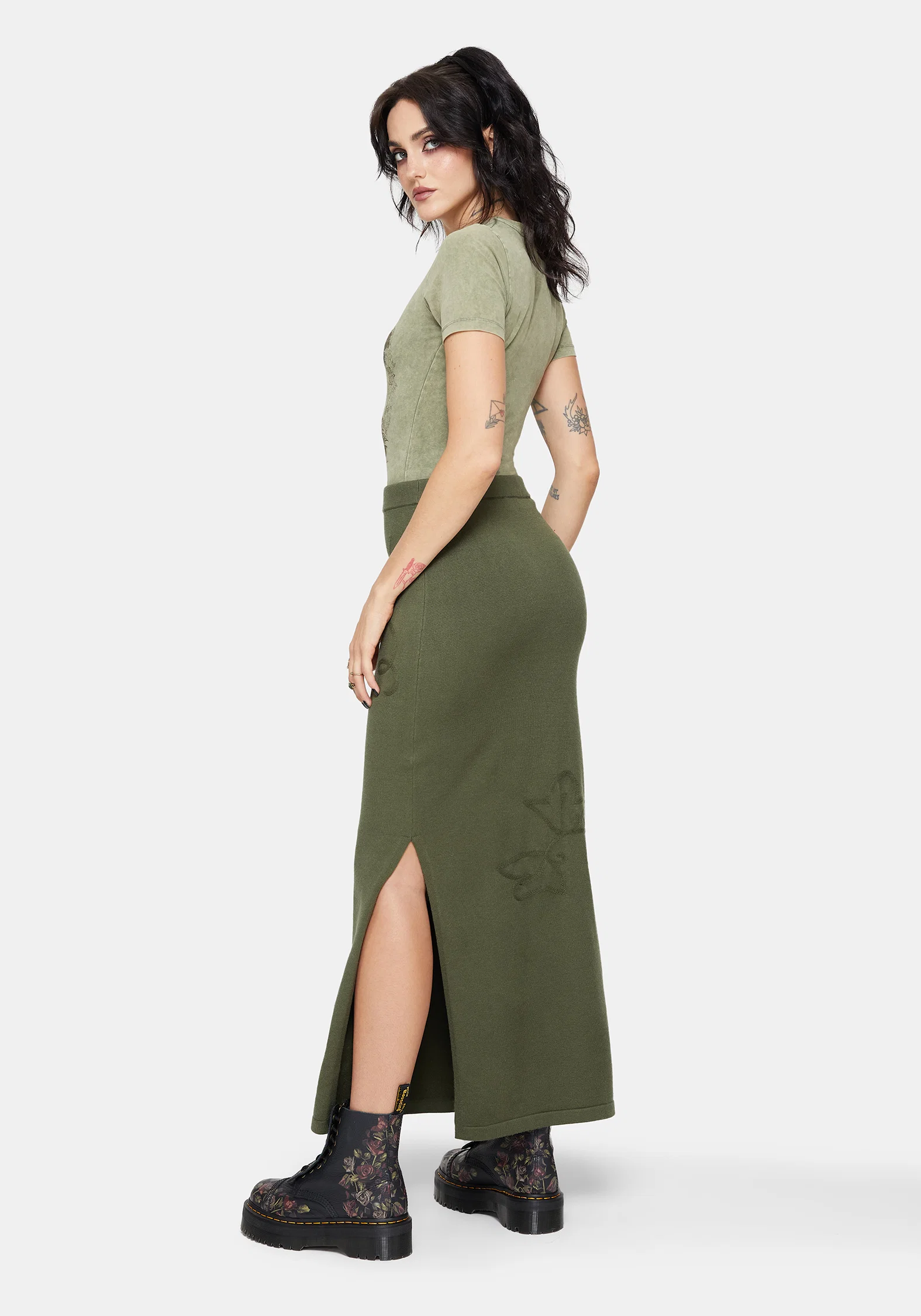 Elixir Branch Detail Knit Maxi Skirt - Image 3