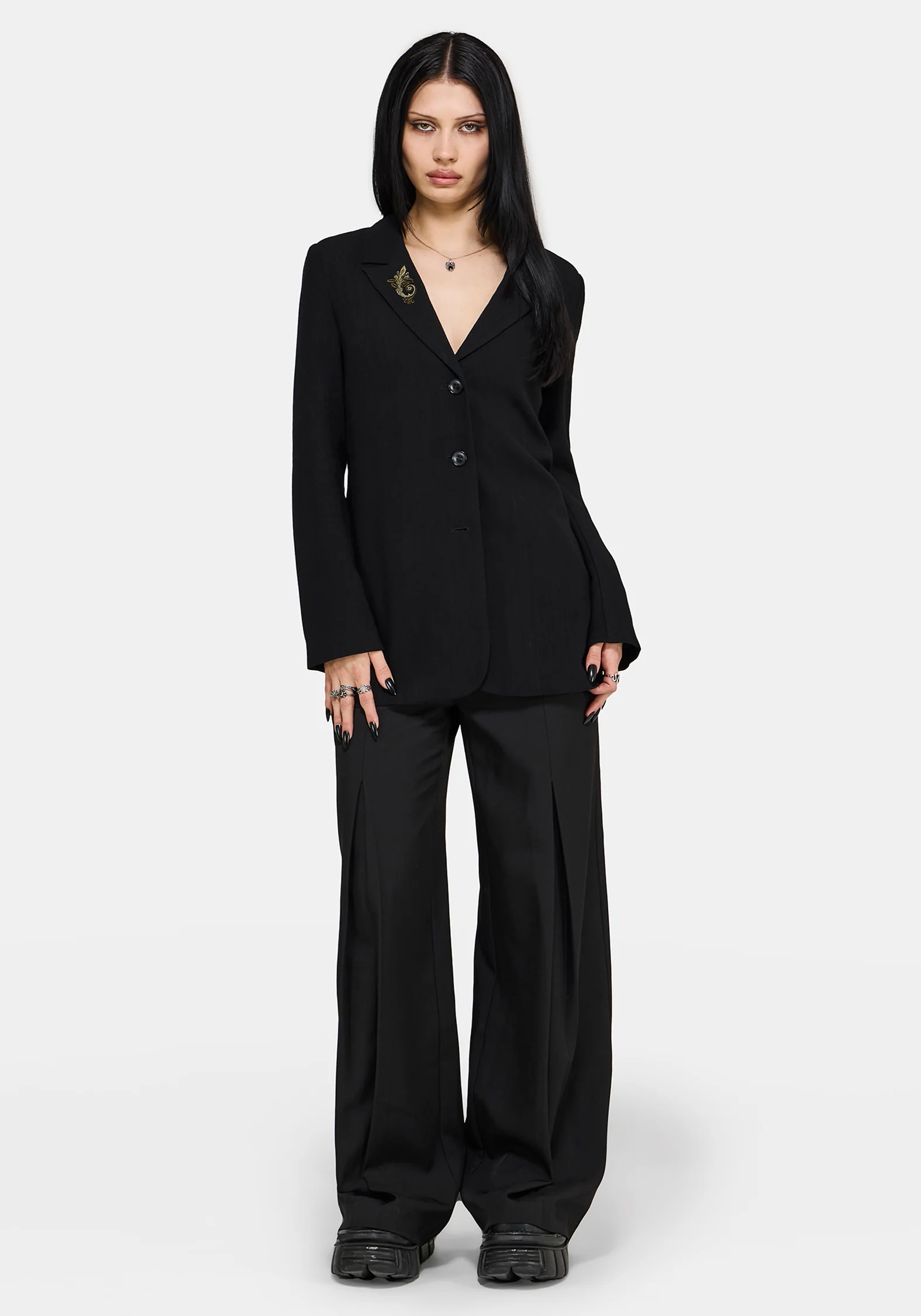 Ellis Embroidered Longline Blazer - Image 3