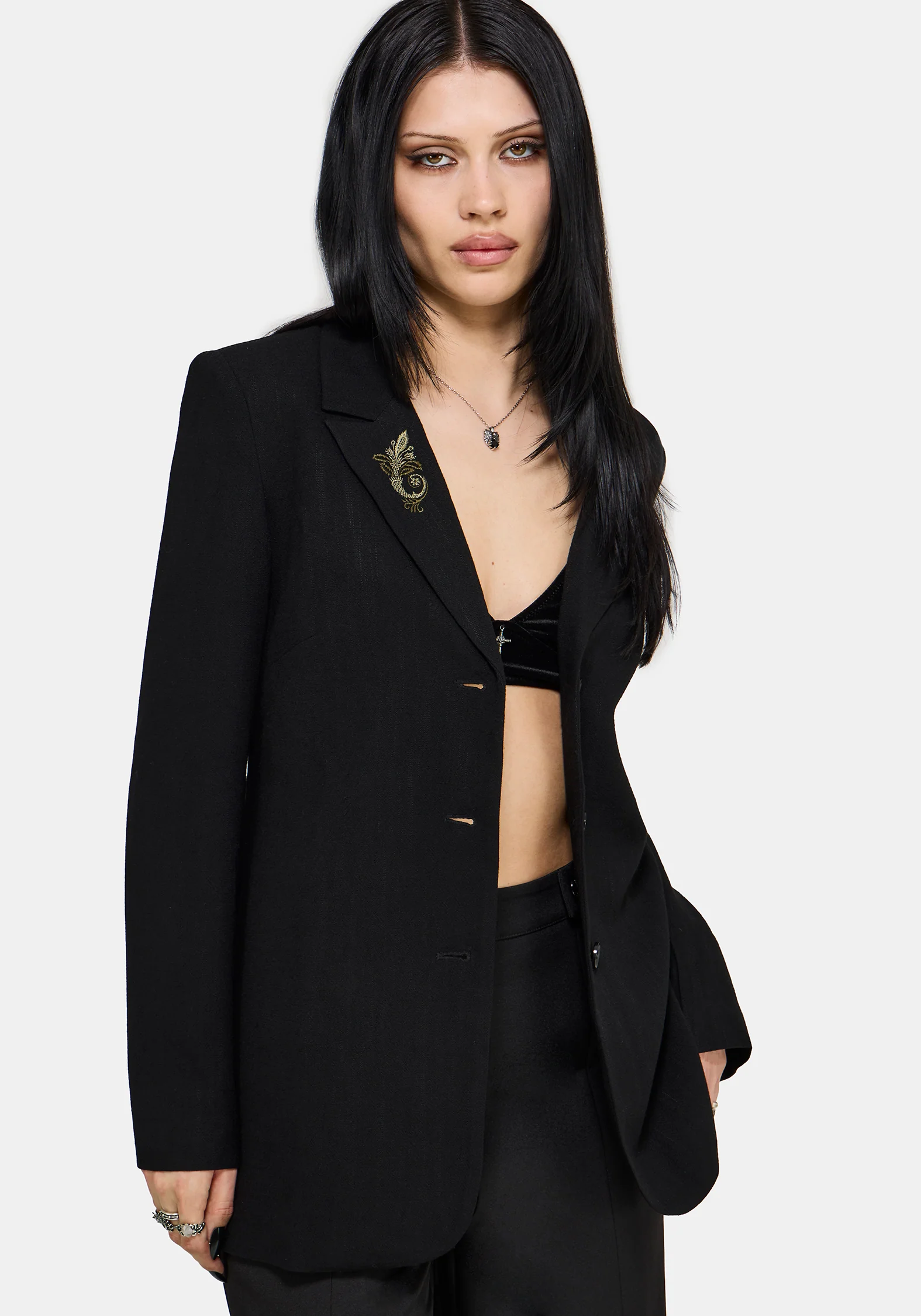 Ellis Embroidered Longline Blazer - Image 6