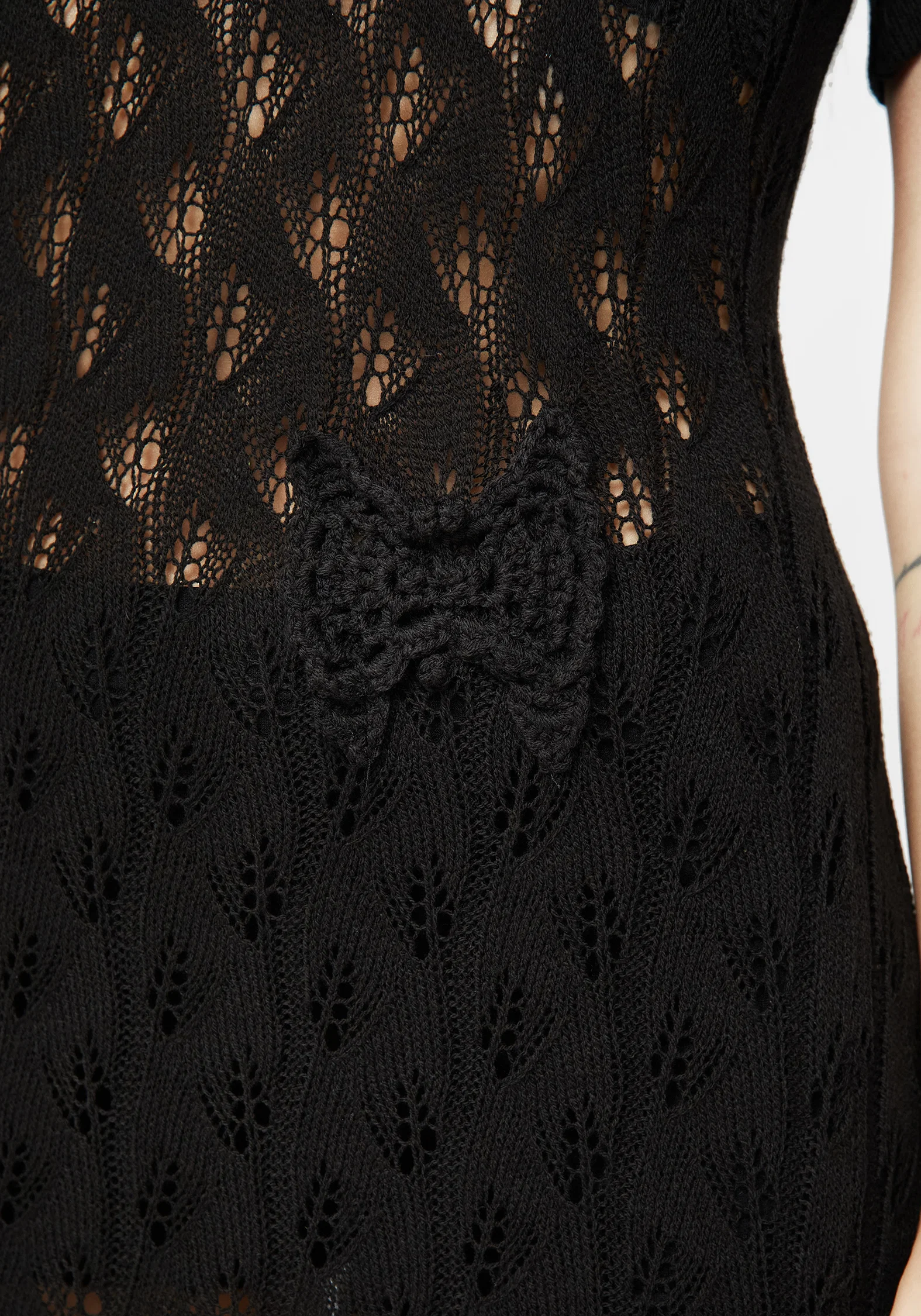 Elnora Moth Crochet Knit Maxi Dress - Image 4