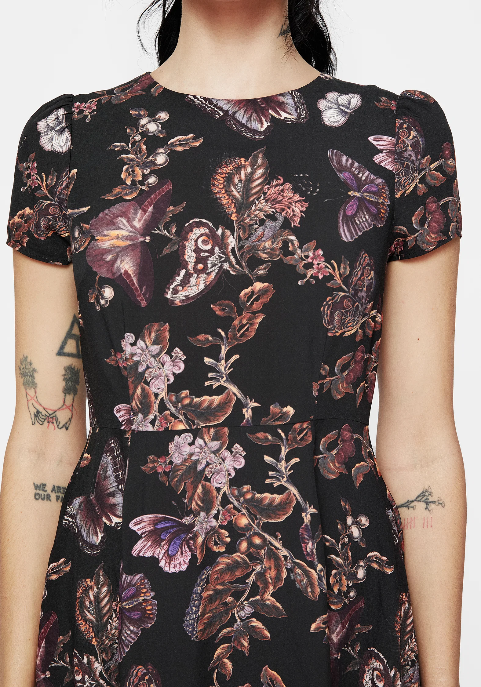 Eloise Floral Butterfly Print Mini Dress - Image 2