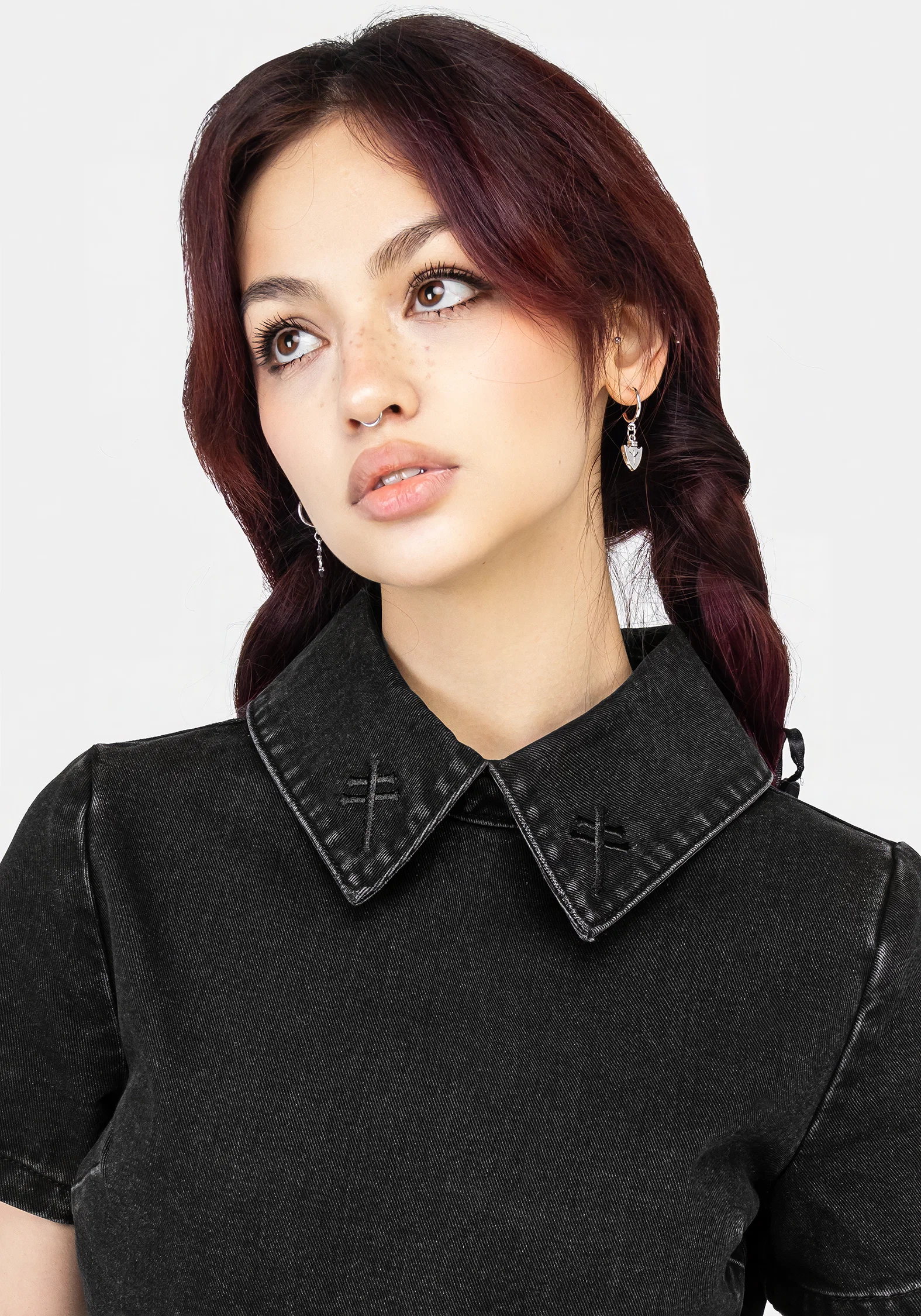 Elsa Denim Pleated Mini Dress - Image 2